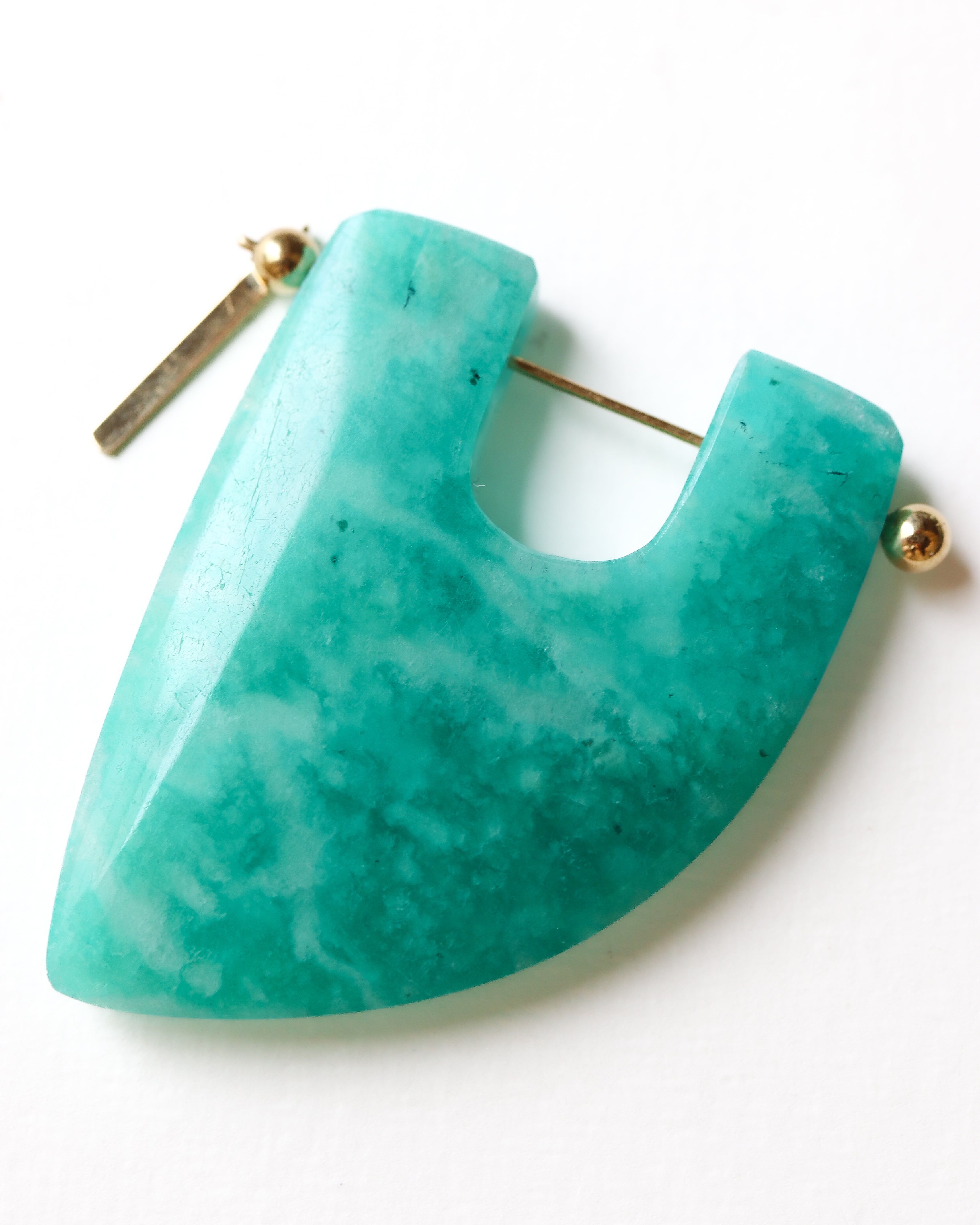 Rock Pierced Earrings - Amazonite -