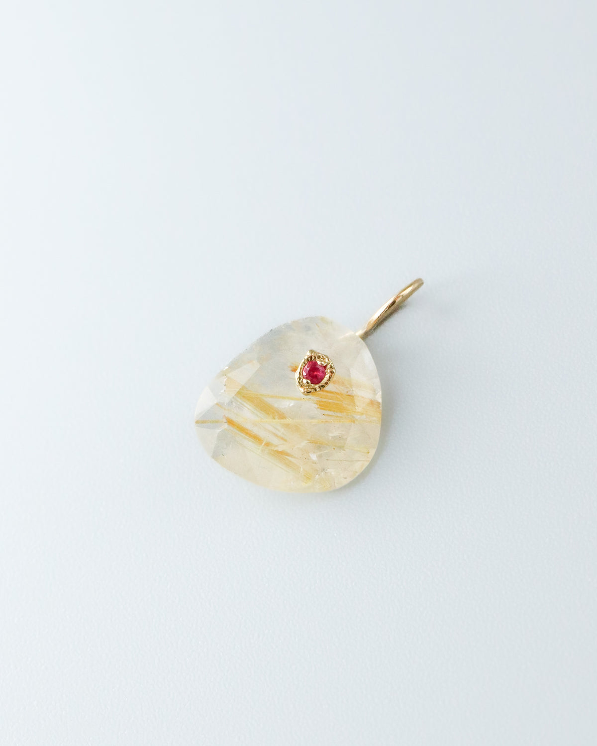 Flat Necklace - Golden Rutilated Quartz -