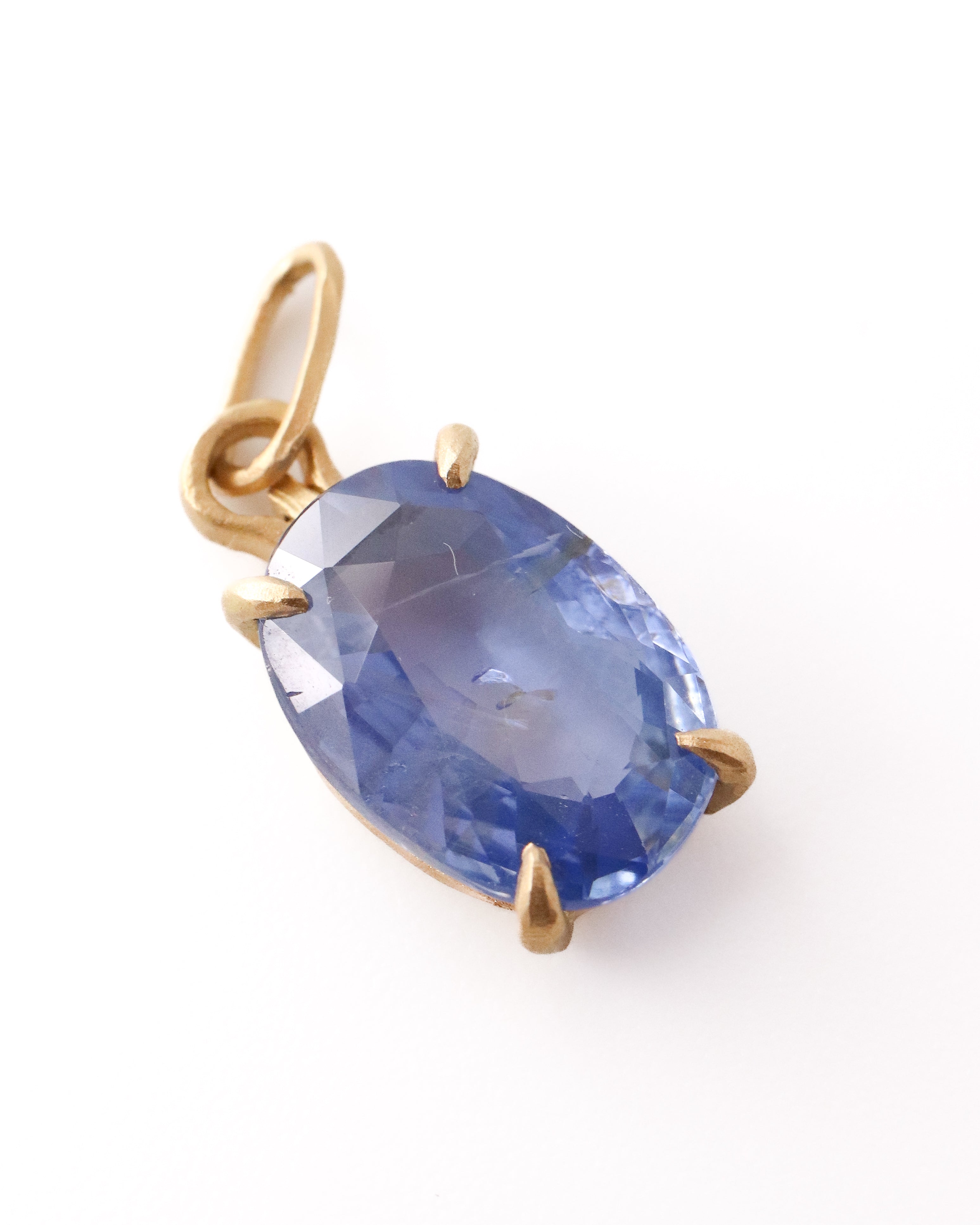 Horse Shoe Prong Necklace - Sapphire -