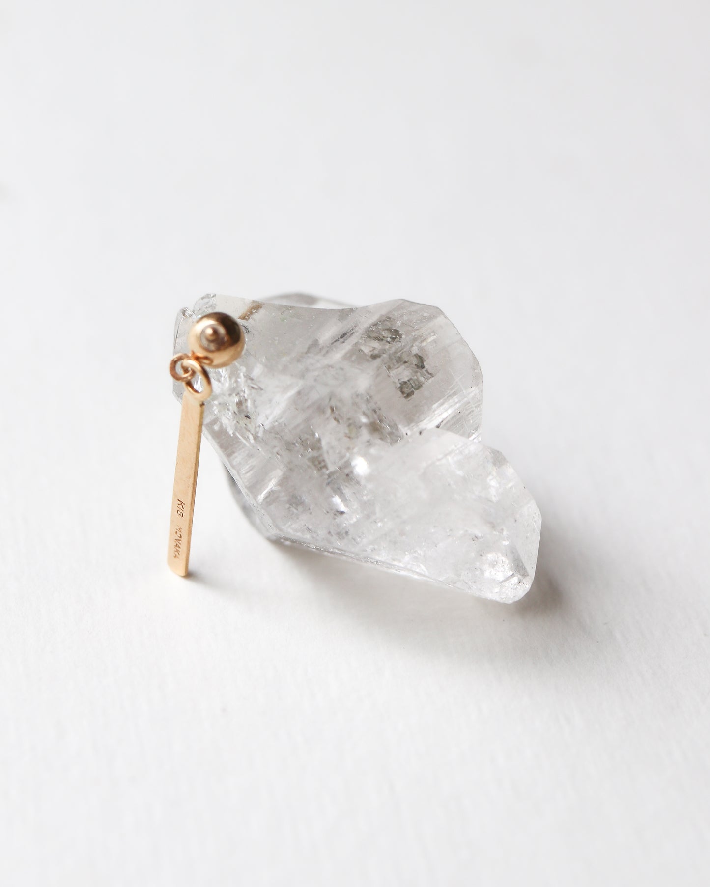 Rock Pierced Earring - Diamond Quartz -