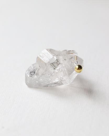 Rock Pierced Earring - Diamond Quartz -
