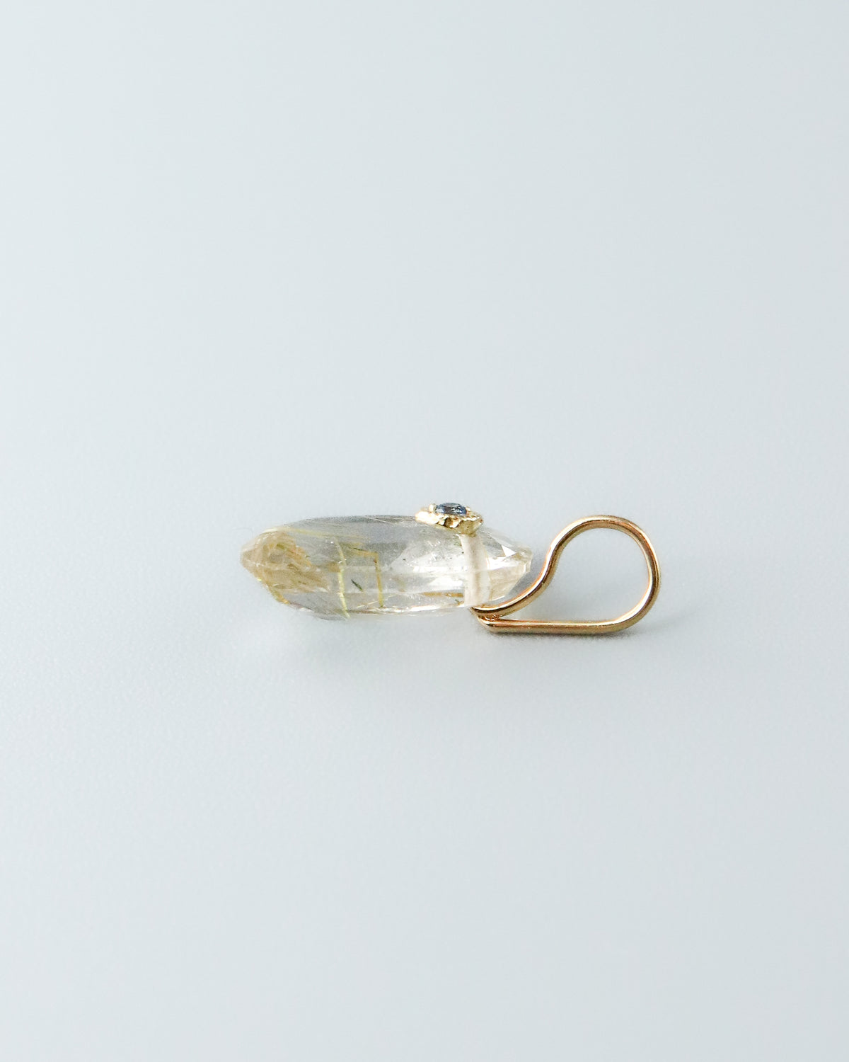 Flat Necklace - Golden Rutilated Quartz -