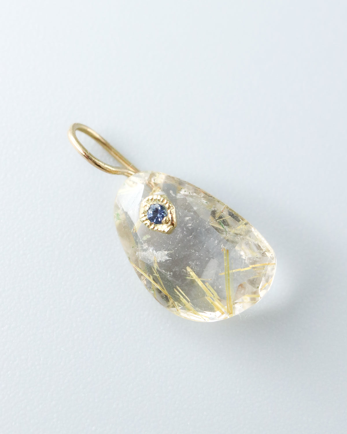 Flat Necklace - Golden Rutilated Quartz -