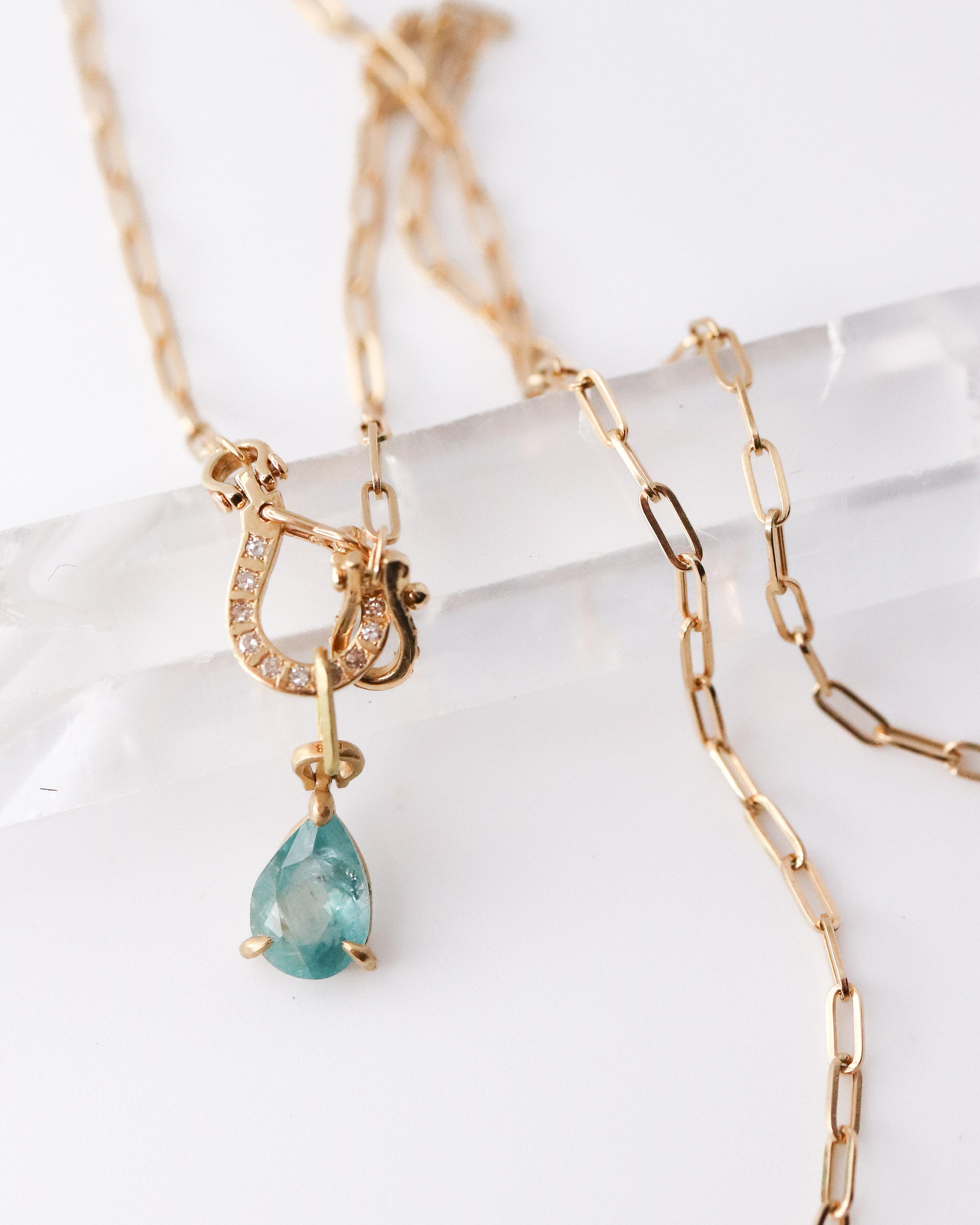 Horse Shoe Prong Necklace - Grandidierite -