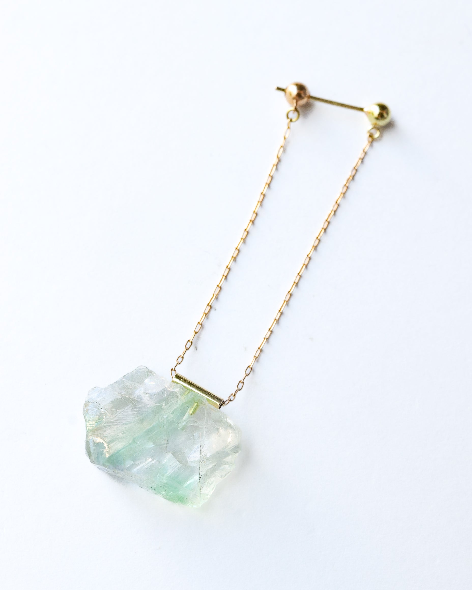 Pipe Pierced Earring - Fluorite -