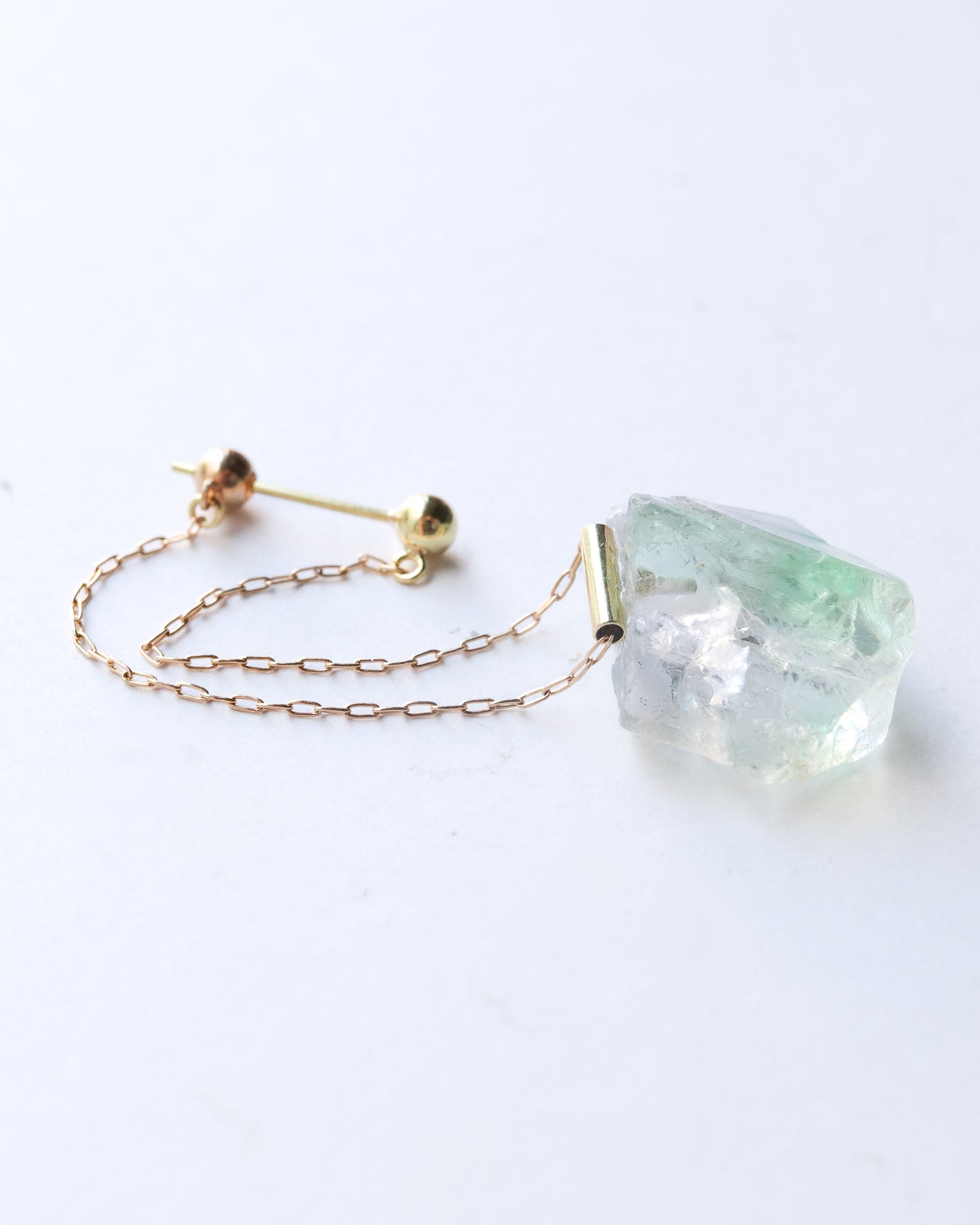 Pipe Pierced Earrings - Fluorite -