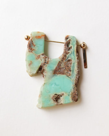 Rock Pierced Earring - Chrysophrase -