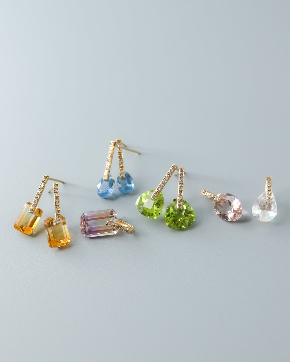 Hibiki Stone Pierced Earring - Aquamarine -