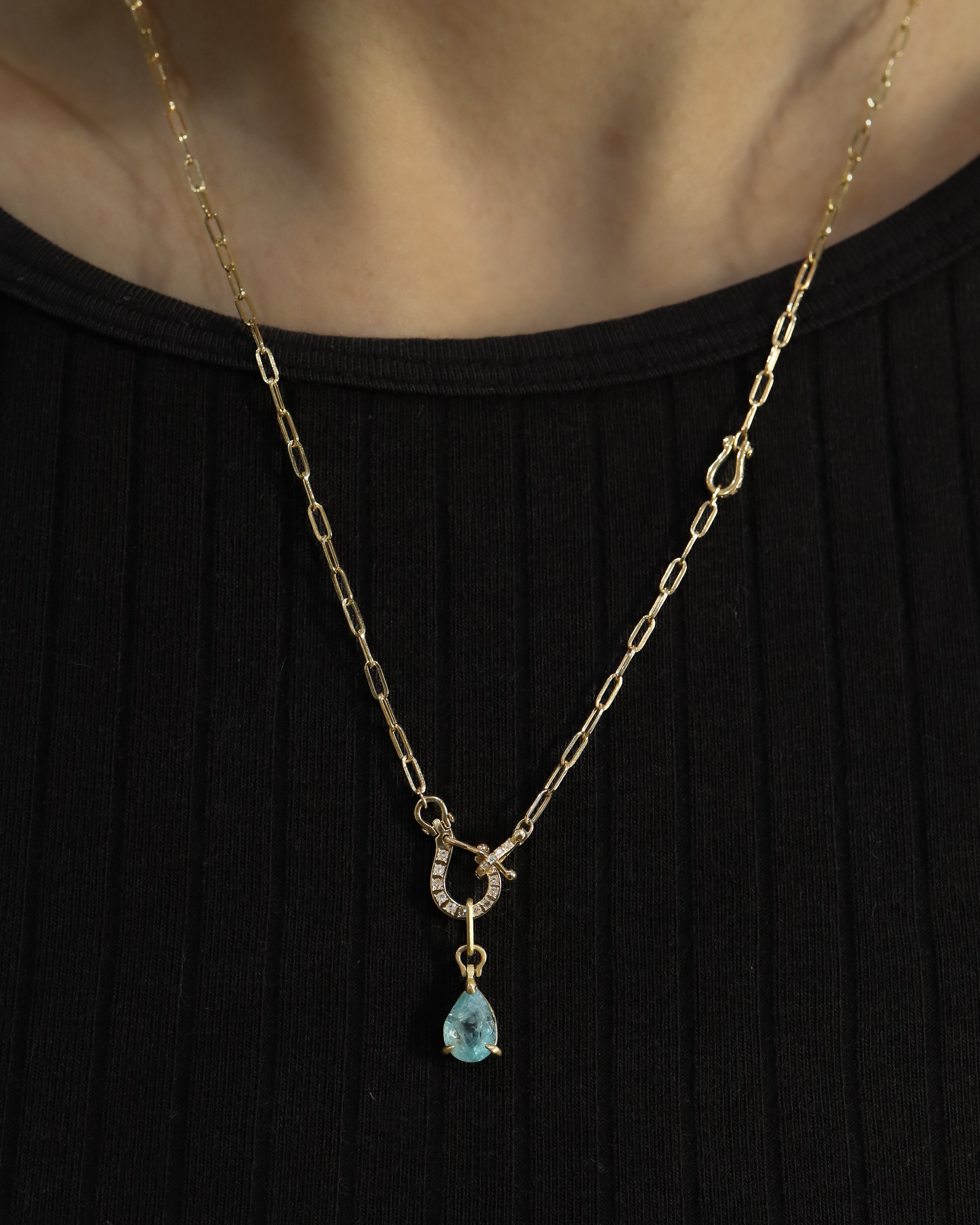 Horse Shoe Prong Necklace - Grandidierite -
