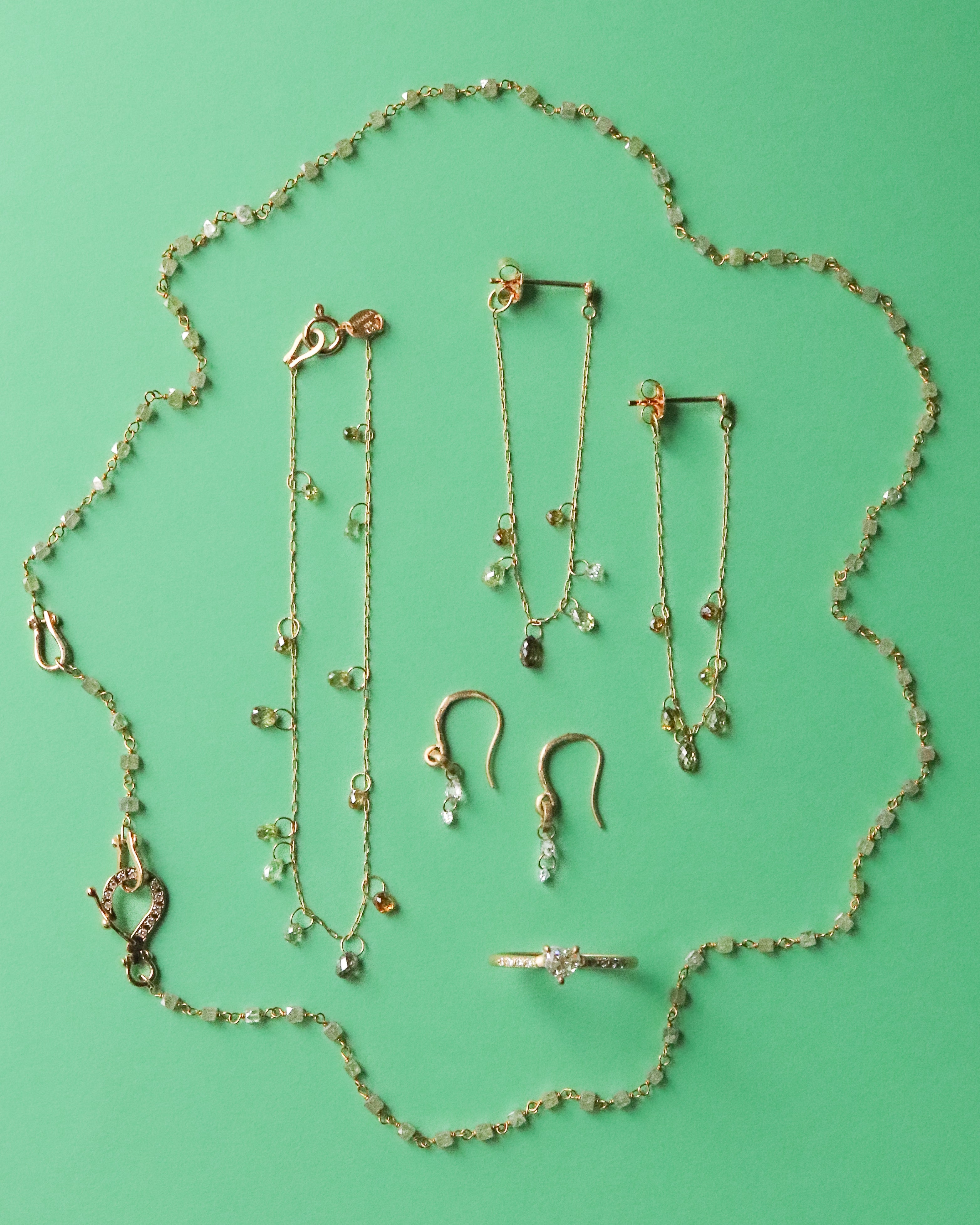 Link Diamond Beads Necklace