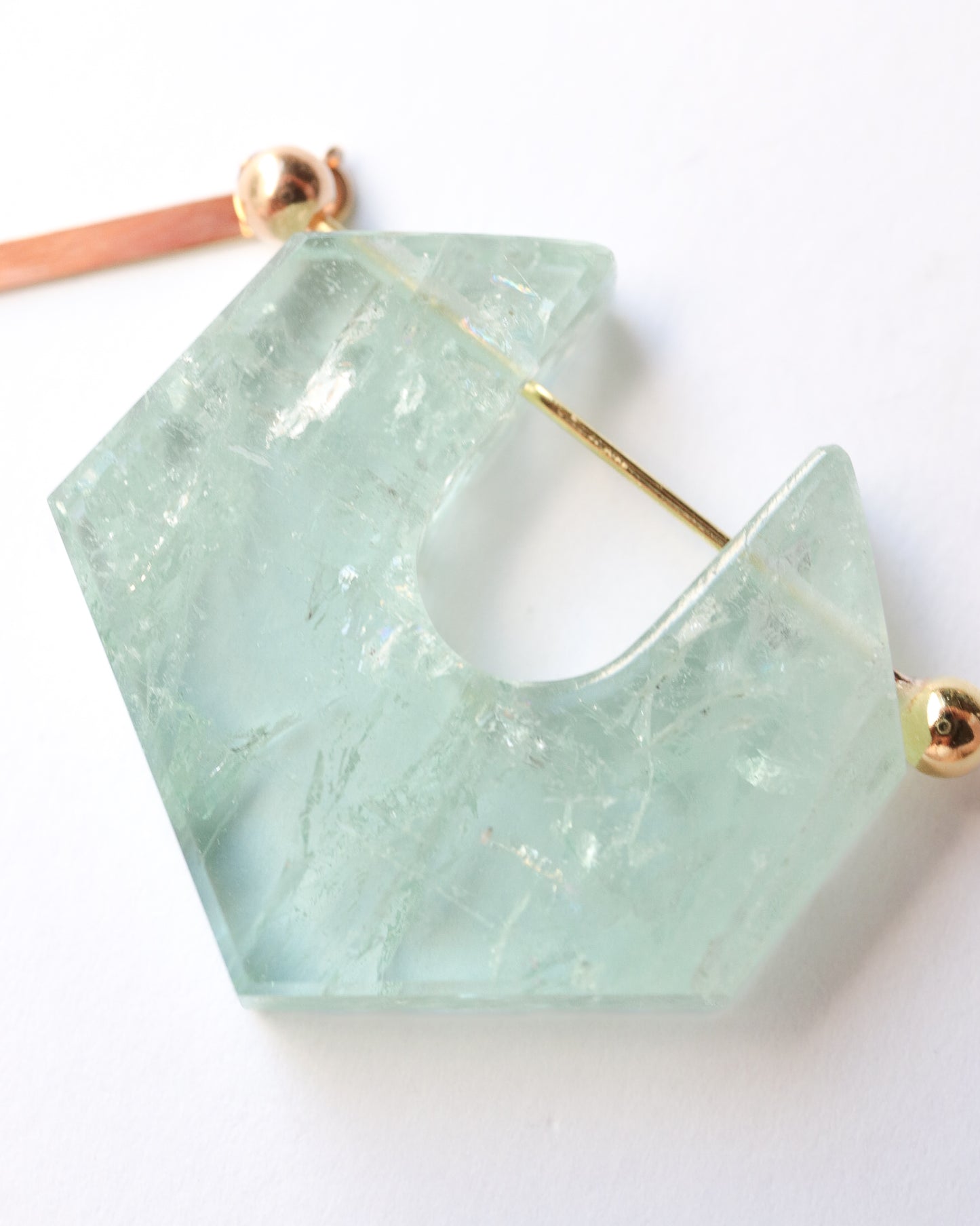 Rock Pierced Earring - Aquamarine -