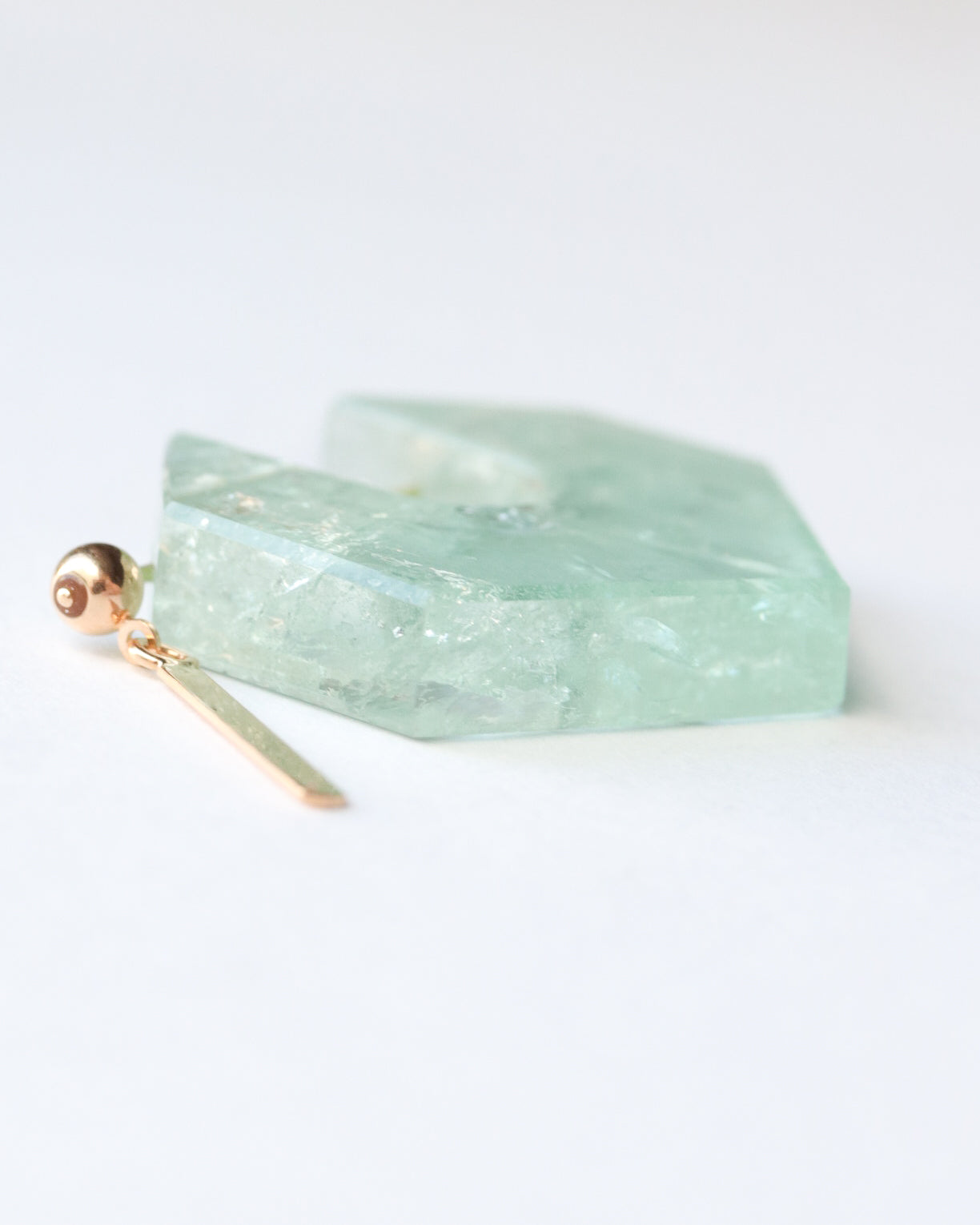 Rock Pierced Earring - Aquamarine -