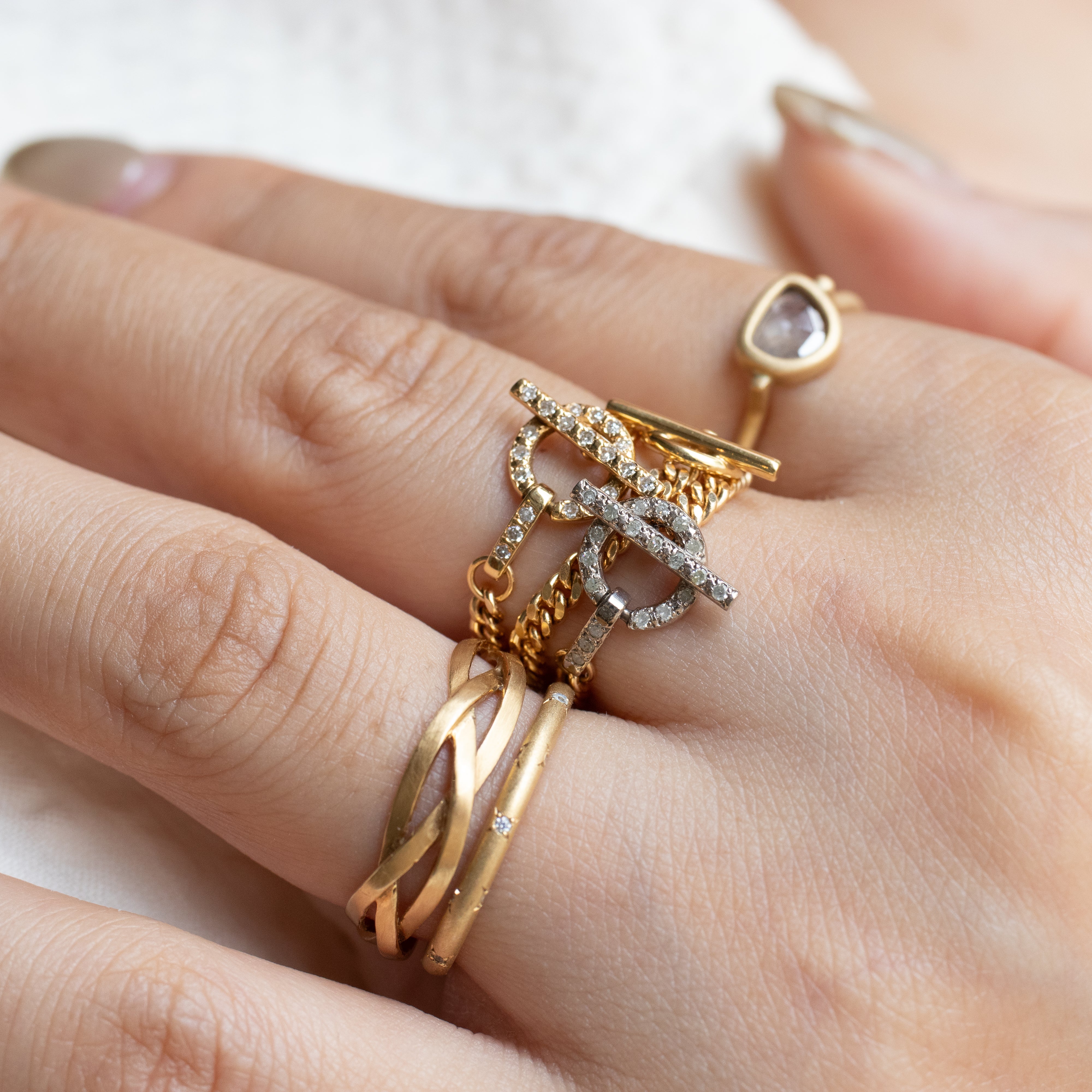 String Ring Wide - K18YG -