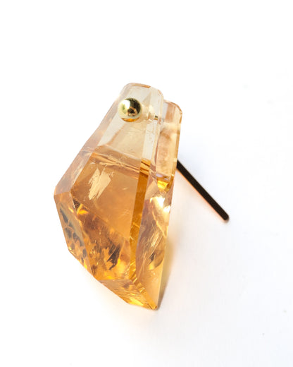 Rock Pierced Earring - Citrine -