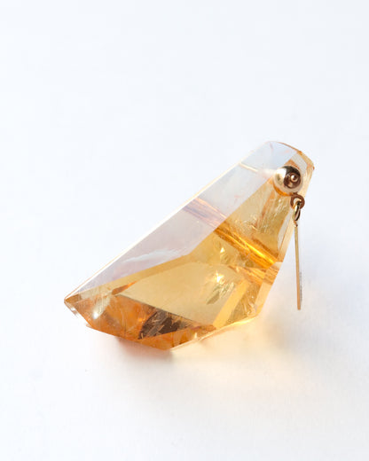 Rock Pierced Earring - Citrine -