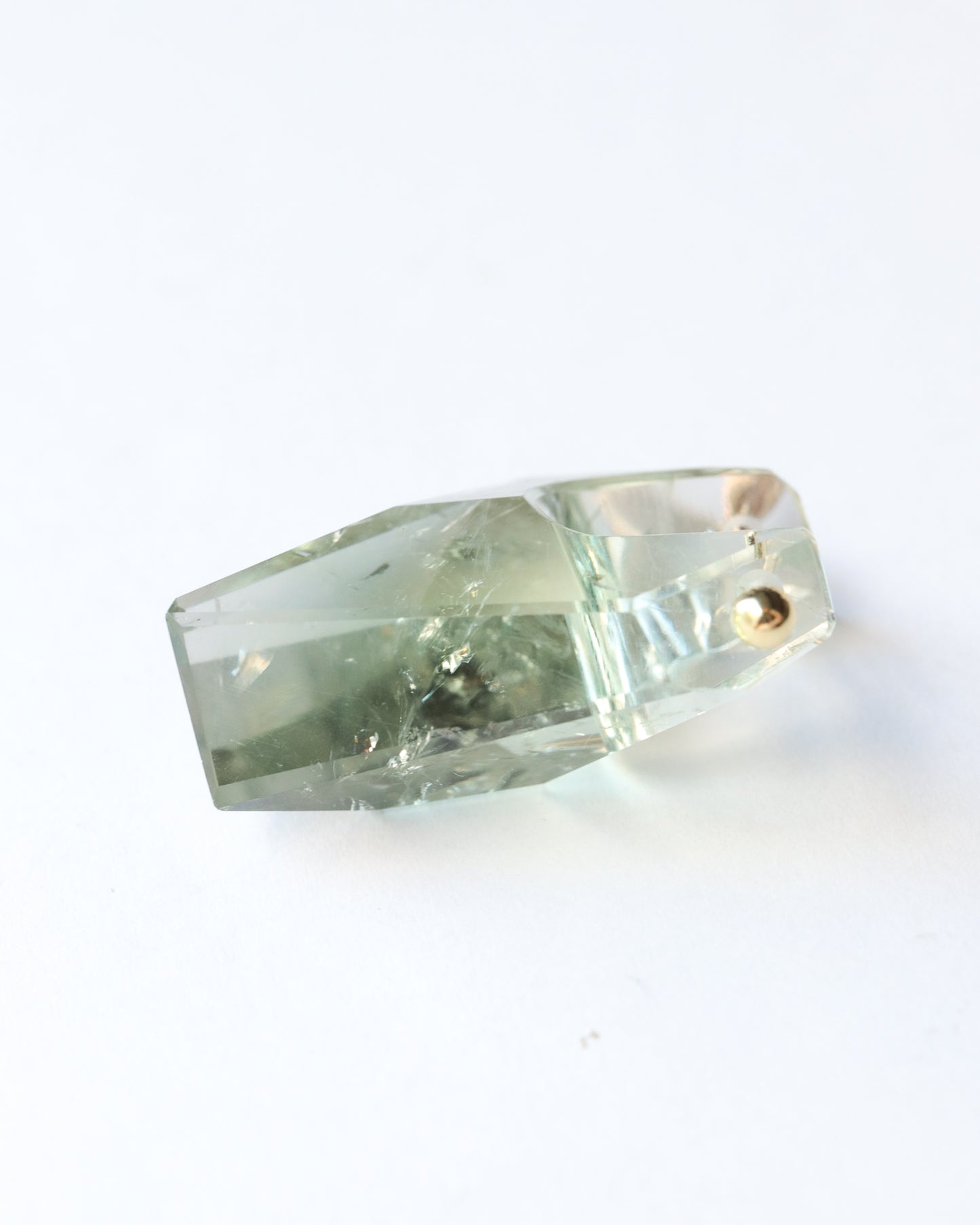 Rock Pierced Earring - Green Amethyst -