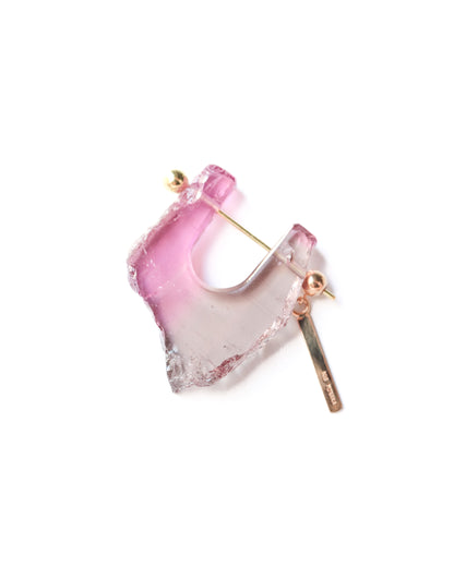 Rock Pierced Earring - Tourmaline -