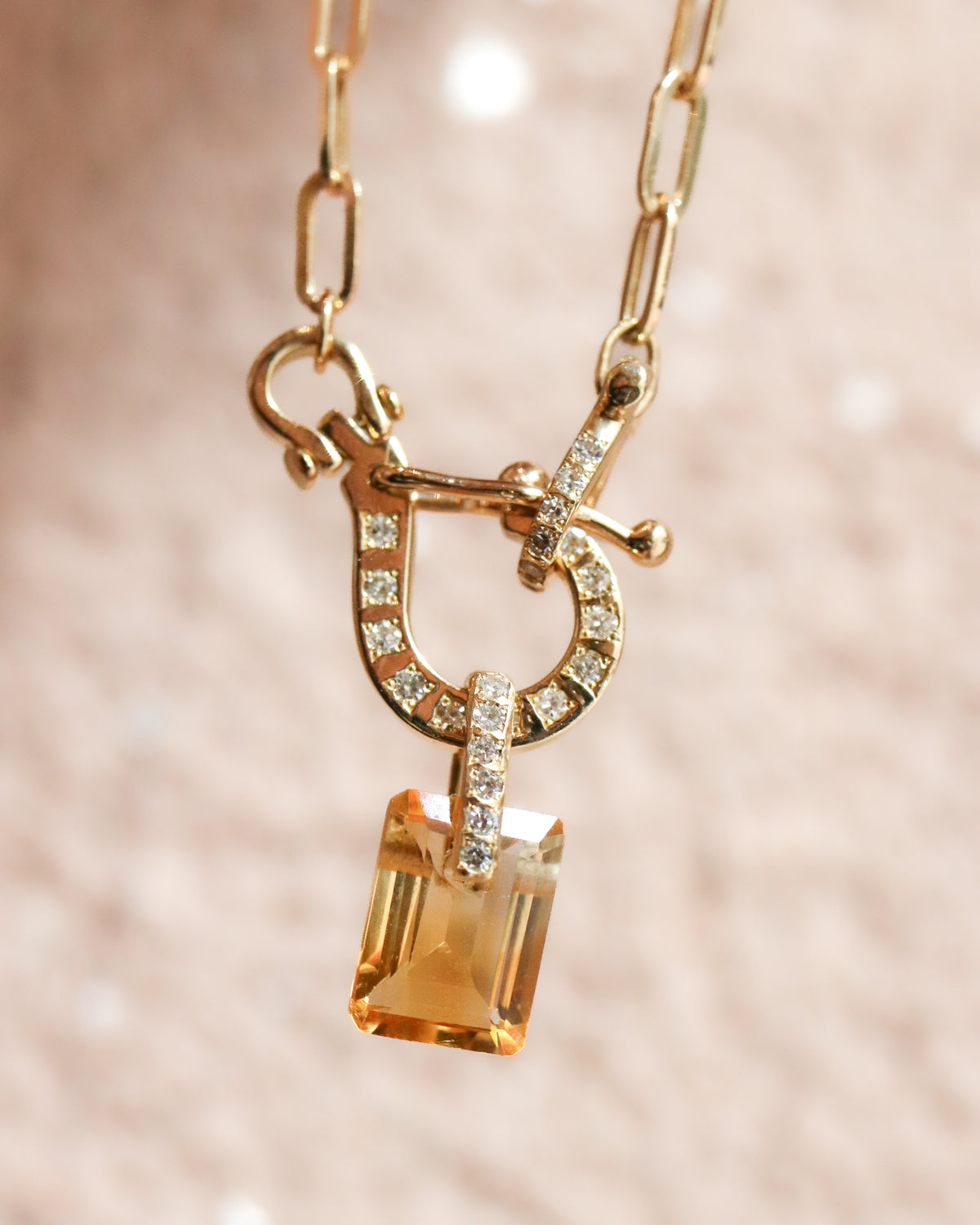 Hibiki Stone Necklace - Citrine -