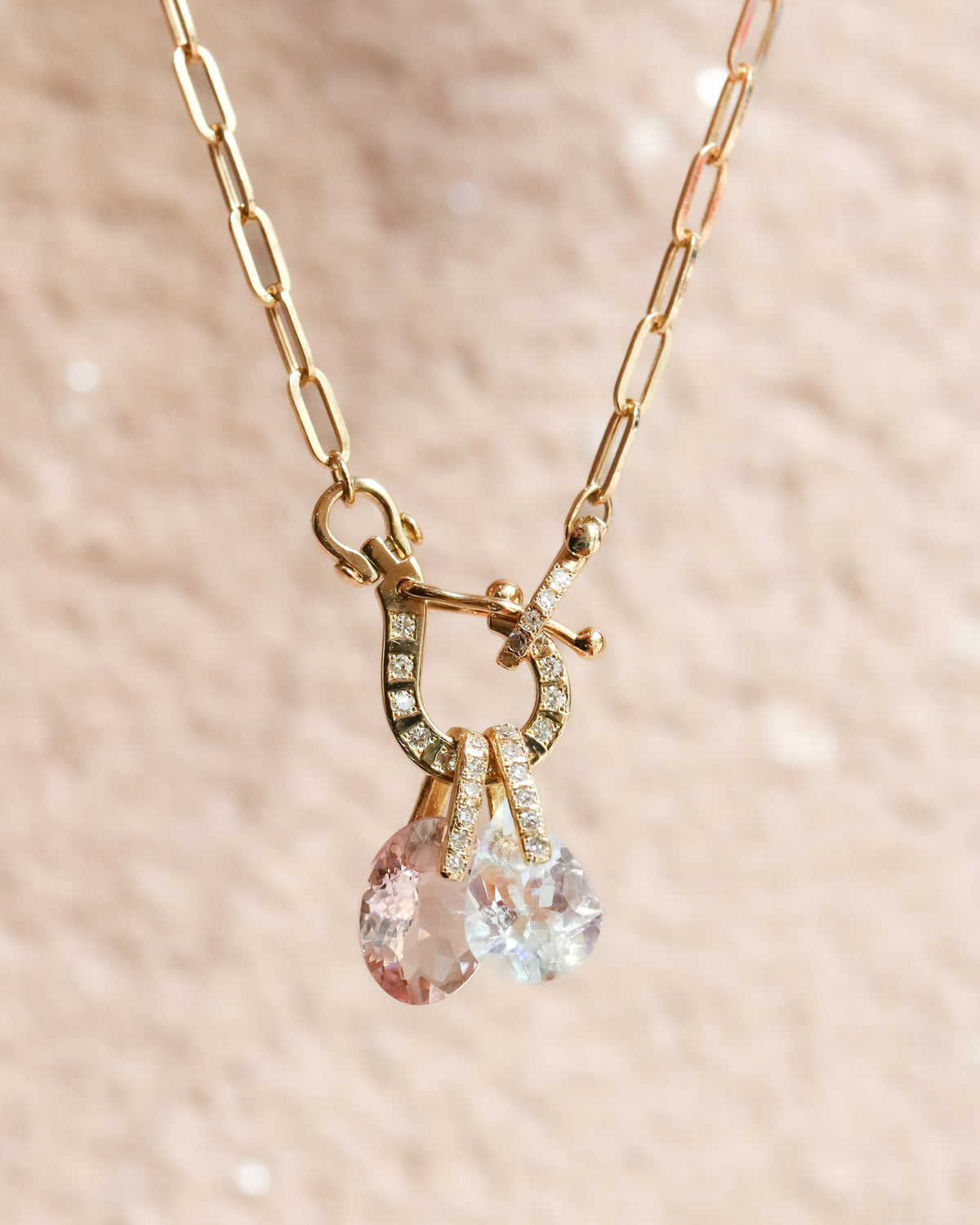 Hibiki Stone Necklace - Rainbow Moon Stone -