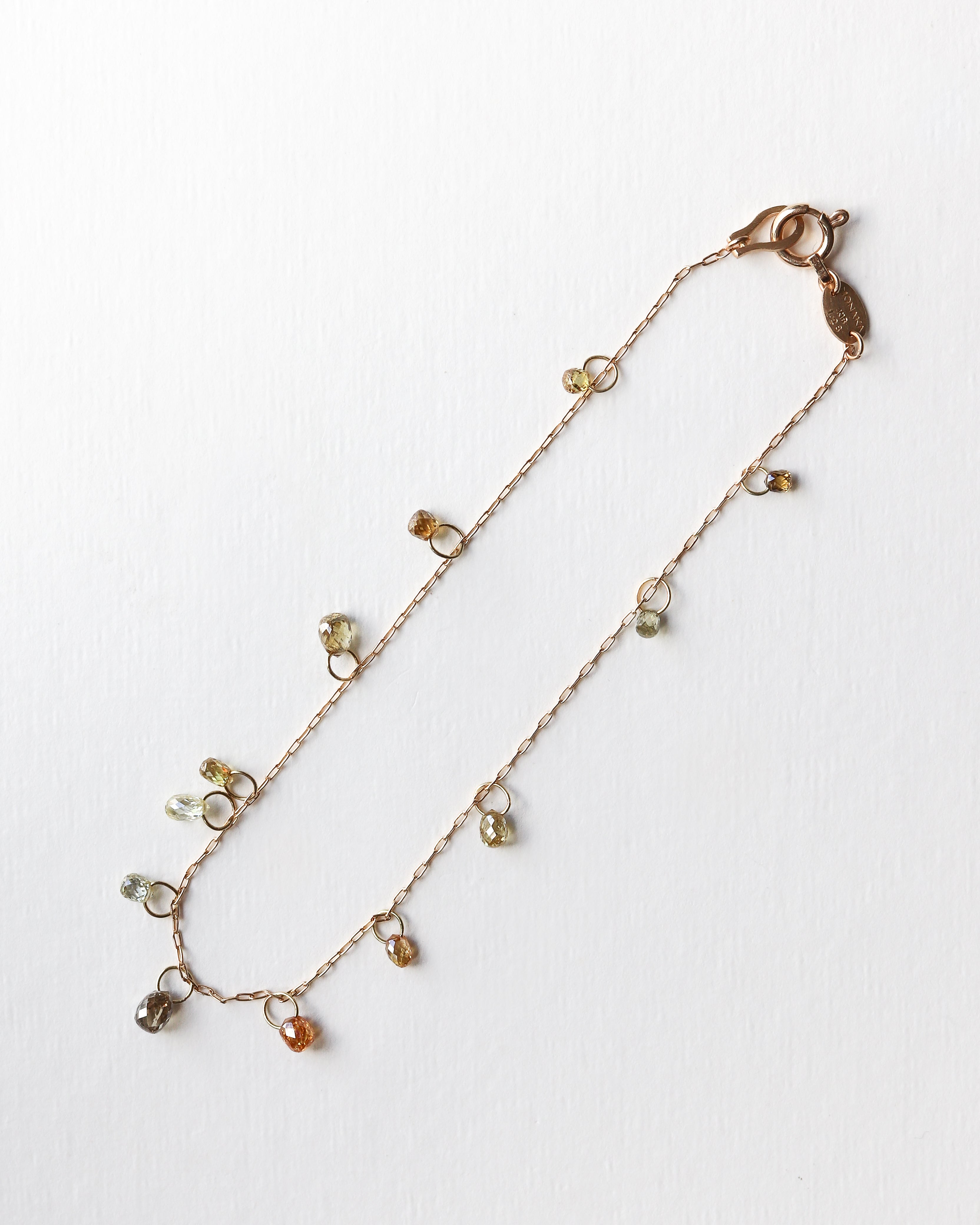 Briolette-Cut Diamond Station Bracelet