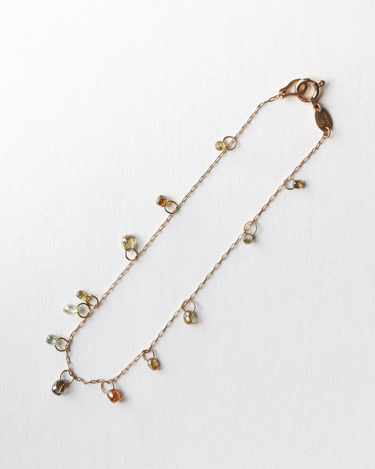 Briolette-Cut Diamond Station Bracelet