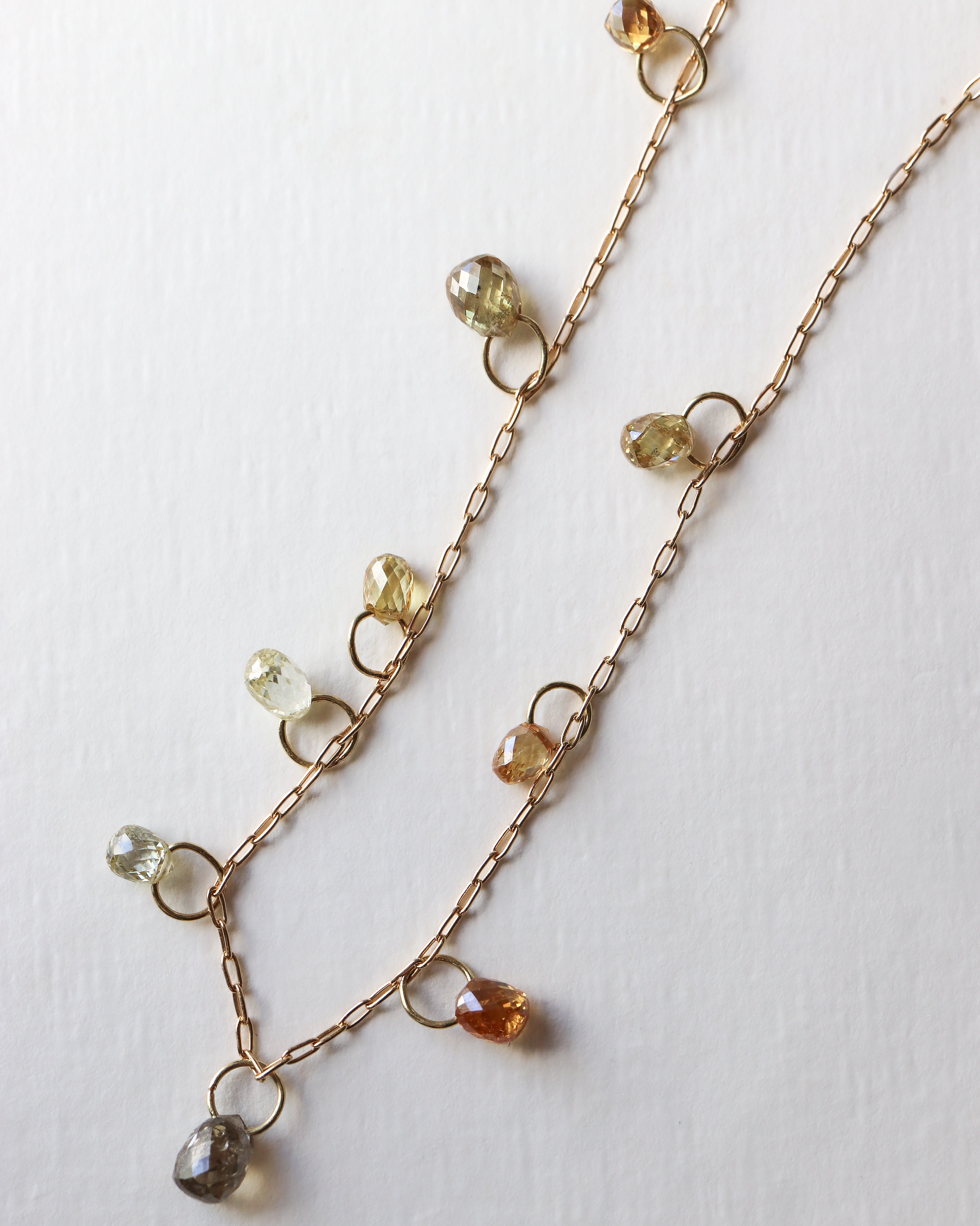 Briolette-Cut Diamond Station Bracelet