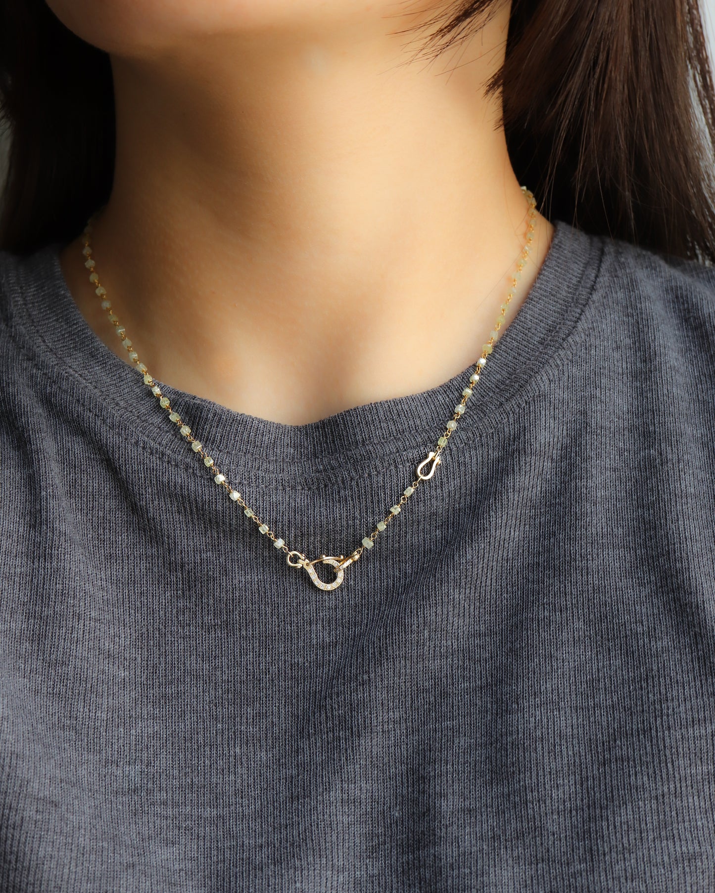 Link Diamond Beads Necklace