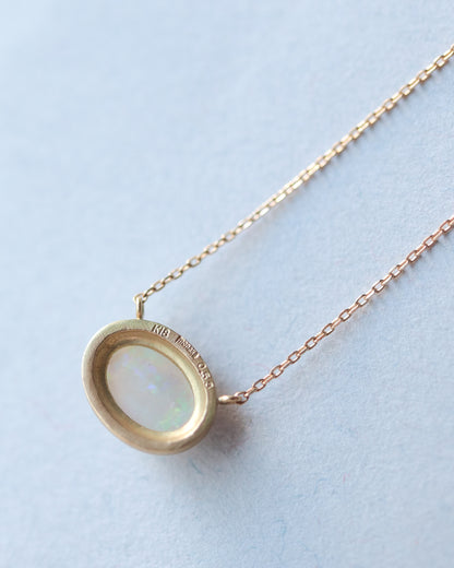 Column W Milgrain Necklace - Opal -