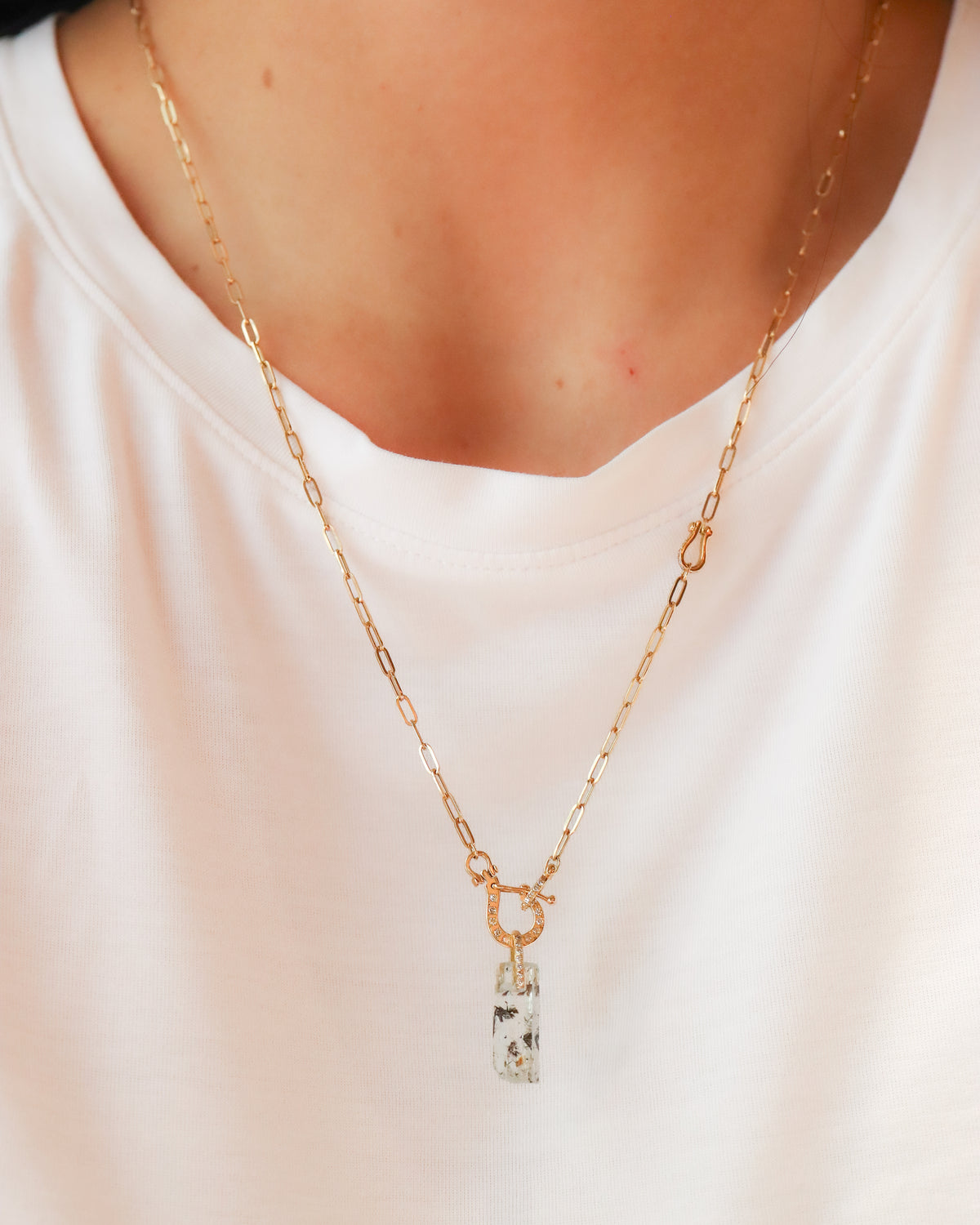 Hibiki Stone Necklace - Aquamarine -