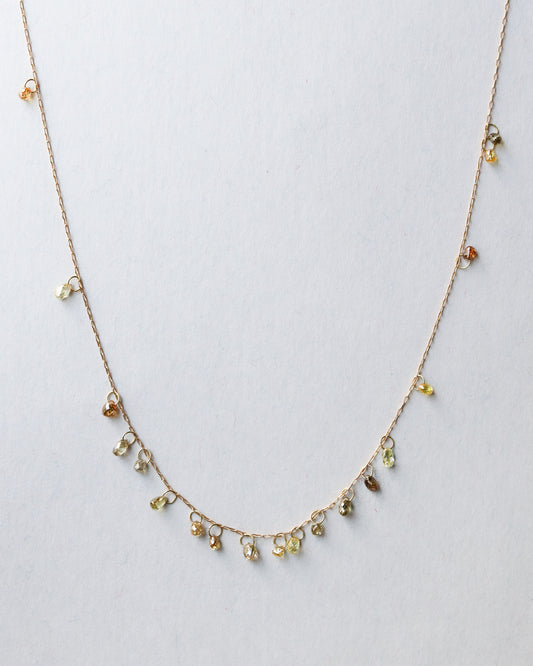 Briolette-Cut Diamond Station Necklace