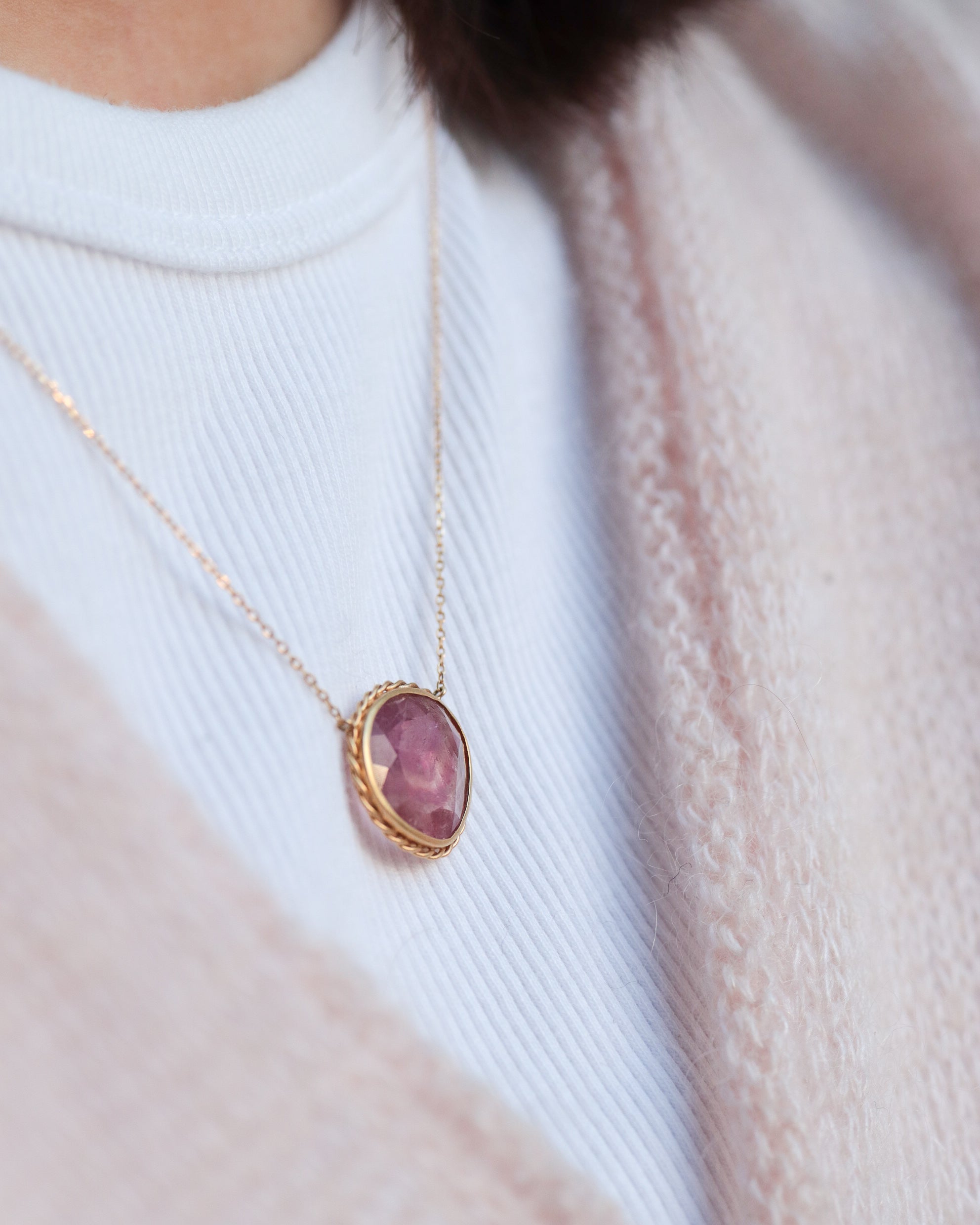 Twist Necklace - Bicolor Tourmaline -