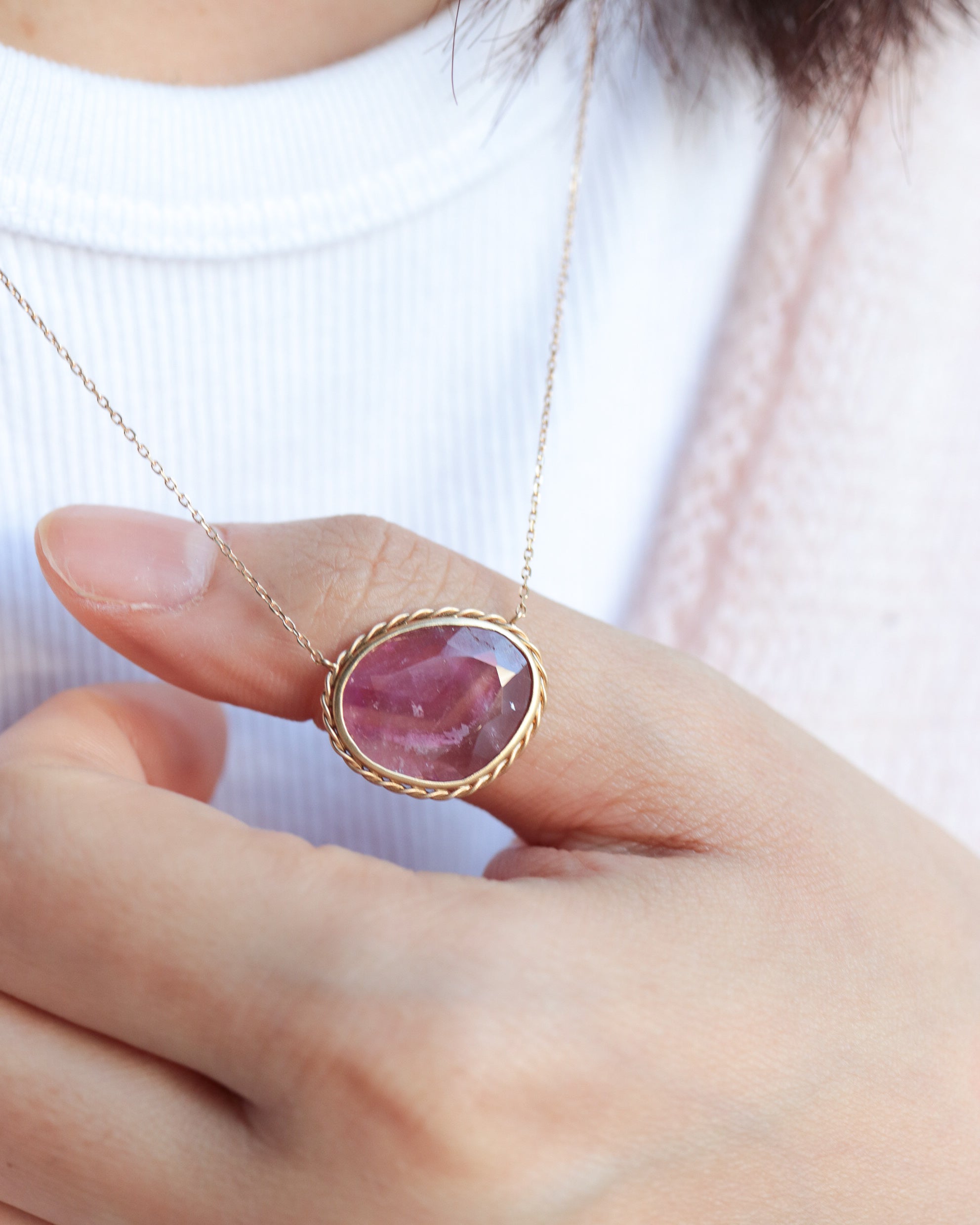 Twist Necklace - Bicolor Tourmaline -