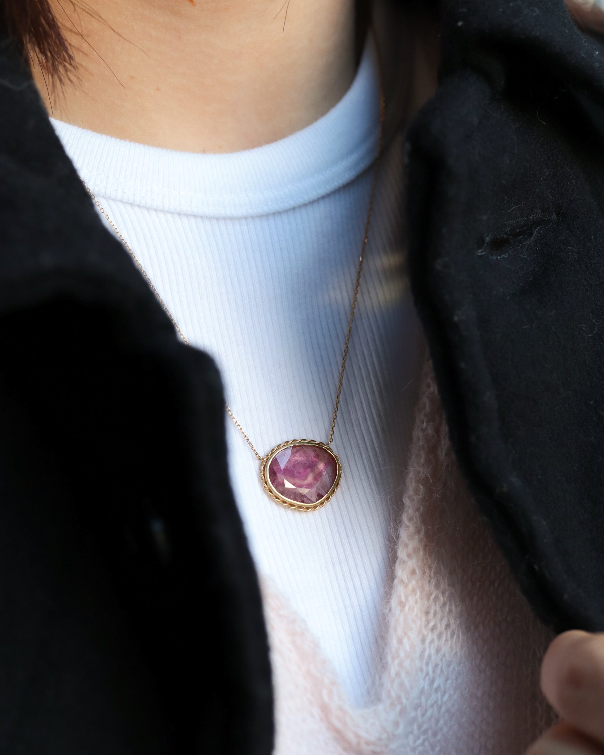 Twist Necklace - Bicolor Tourmaline -