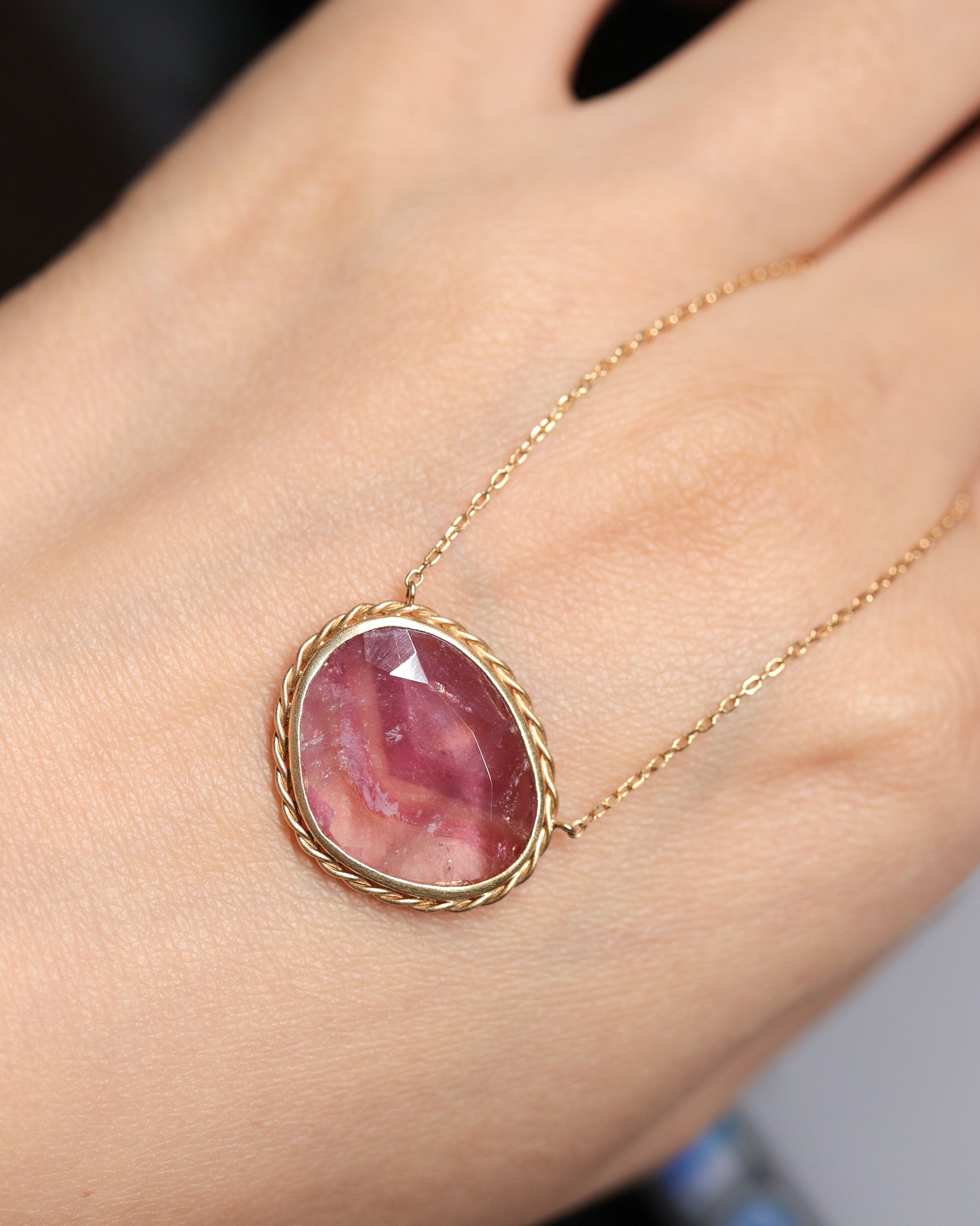 Twist Necklace - Bicolor Tourmaline -