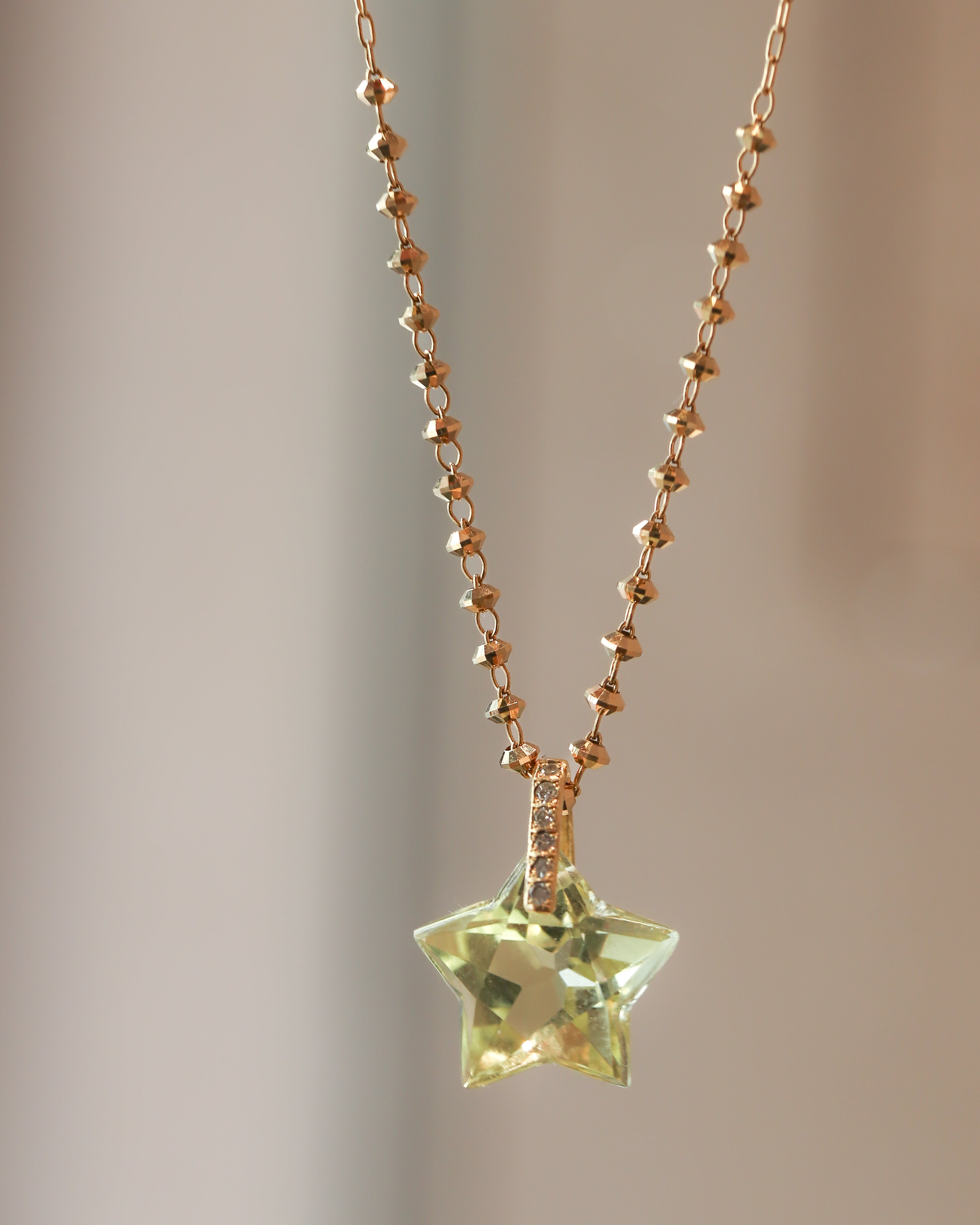 Hibiki Stone Necklace - Lemon Quartz -
