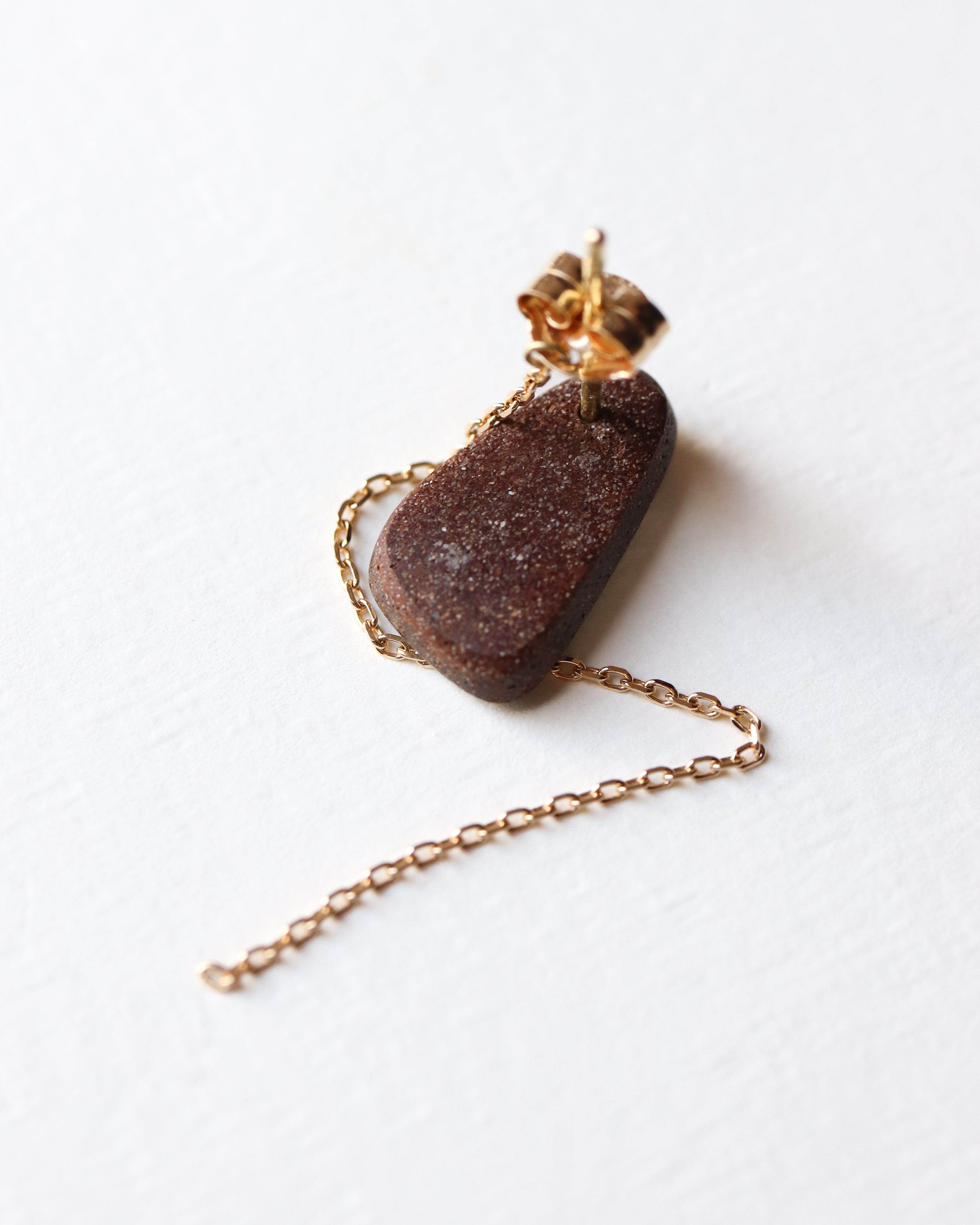 Flat Pierced Earring - Boulder Opal -