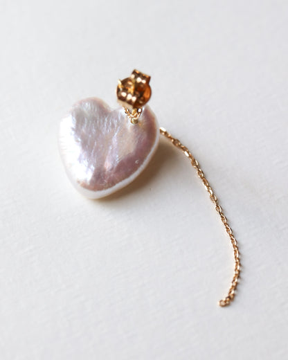 Flat Pierced Earring - Pearl -