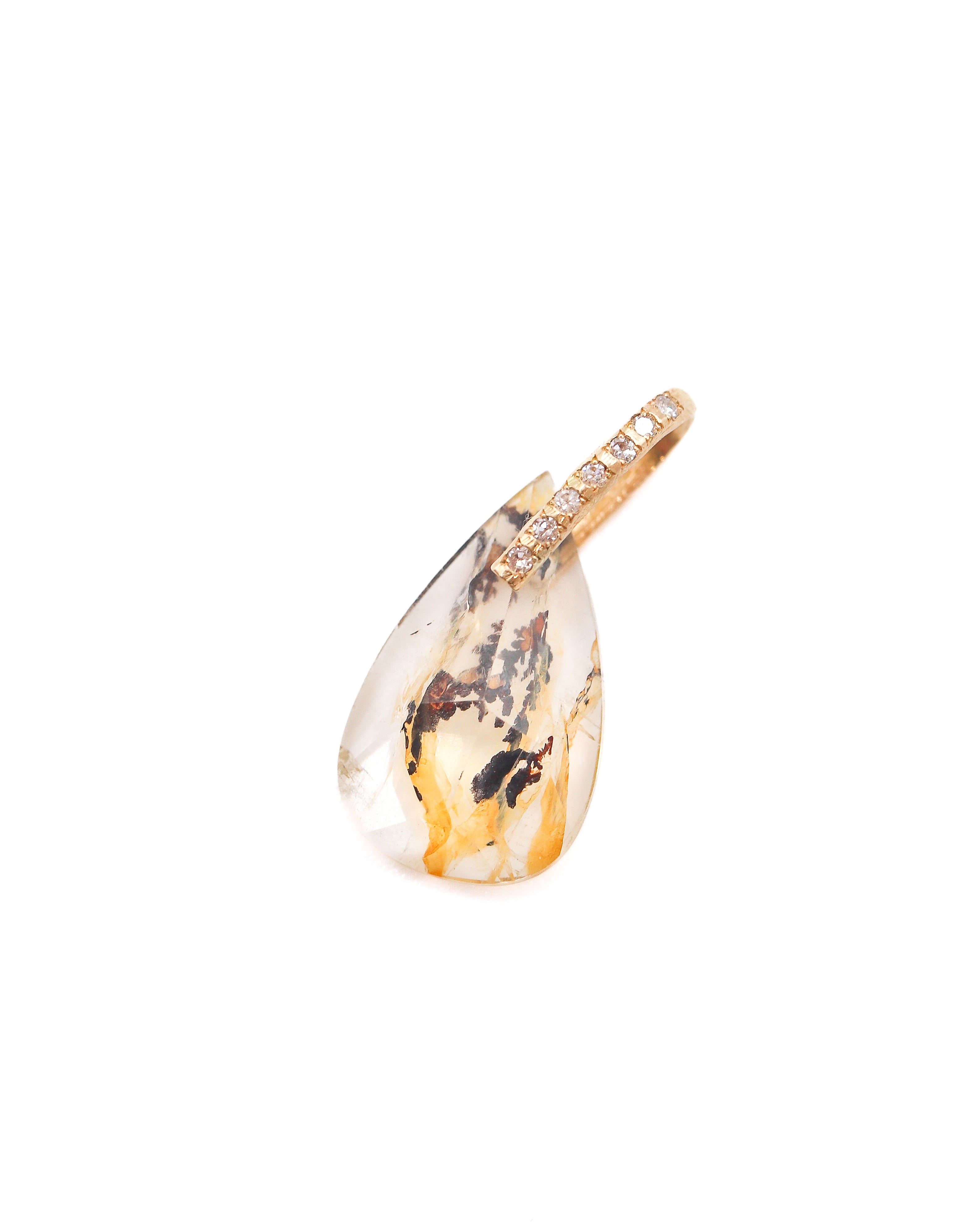 Hibiki Stone Necklace - Dendritic Quartz / Diamond -