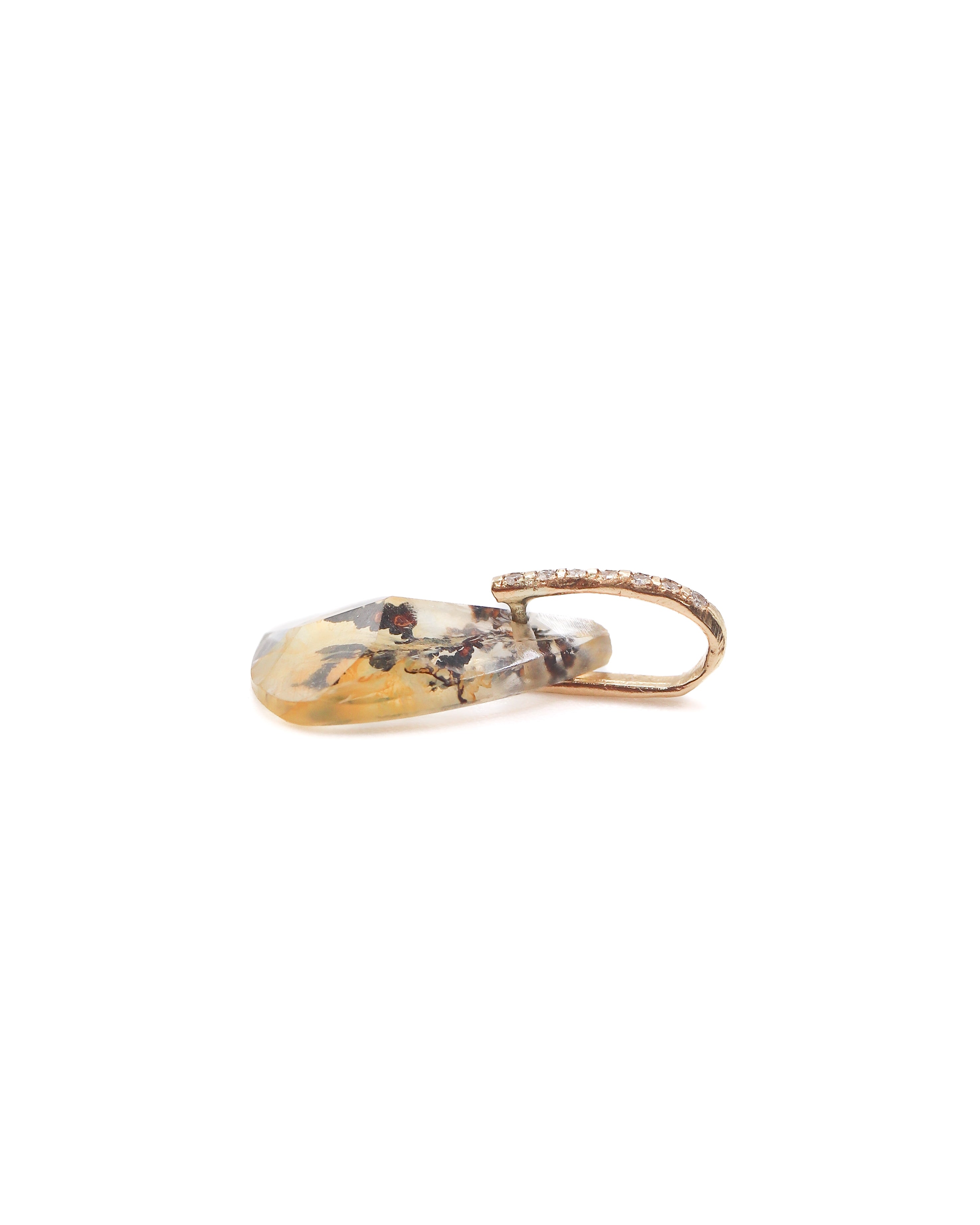Hibiki Stone Necklace - Dendritic Quartz / Diamond -