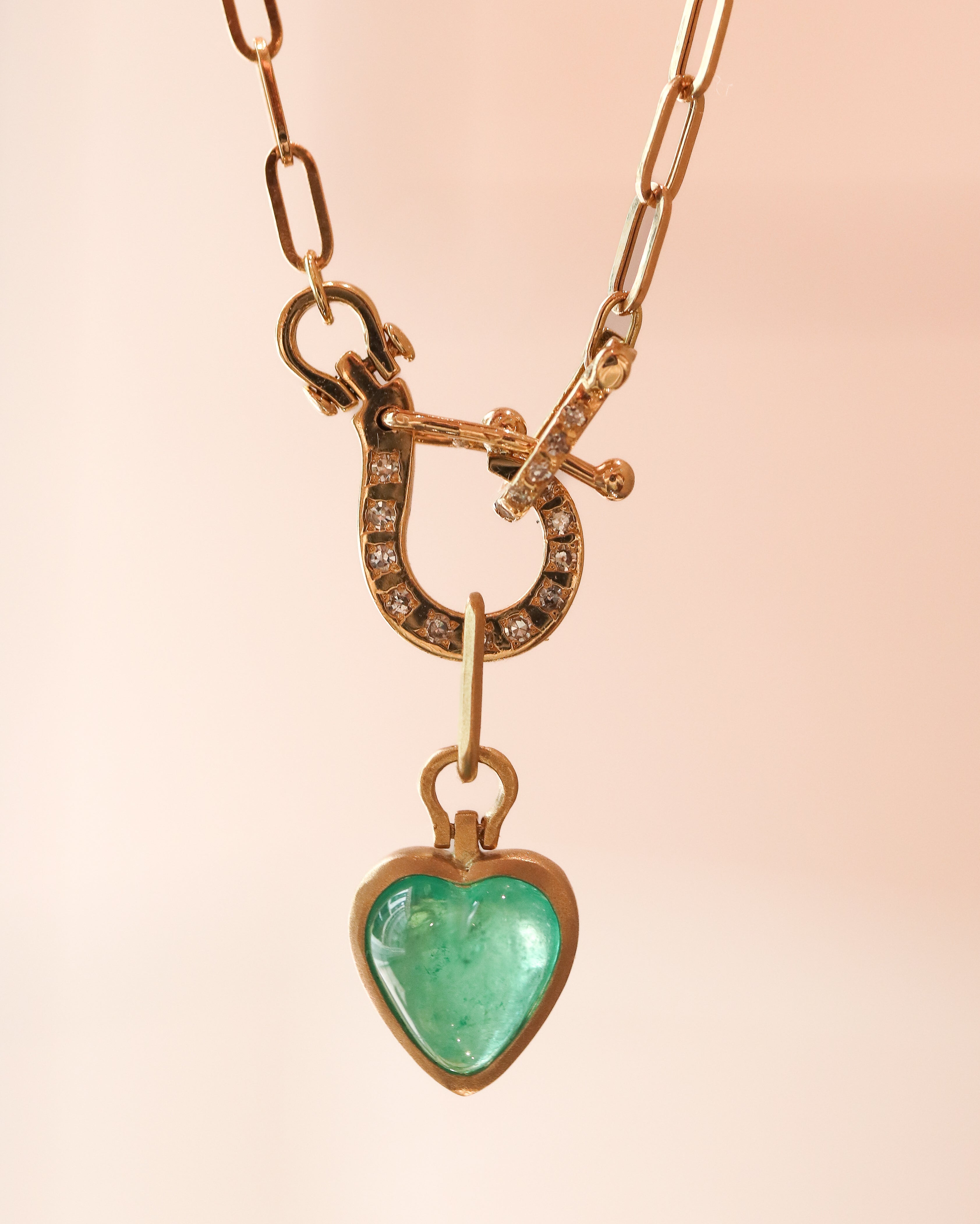 Horse Shoe Necklace - Emerald -