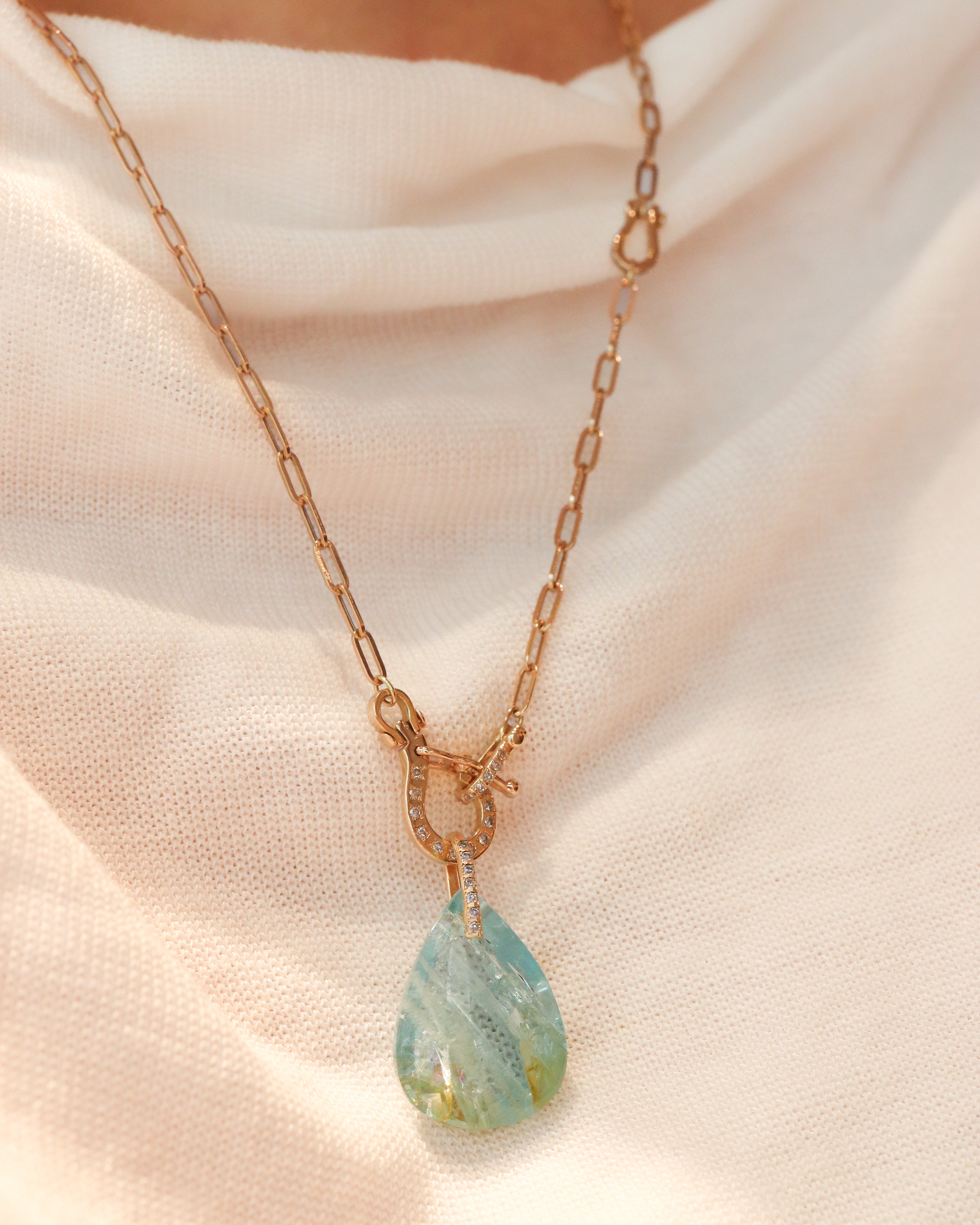 Hibiki Stone Necklace - Aquamarine -