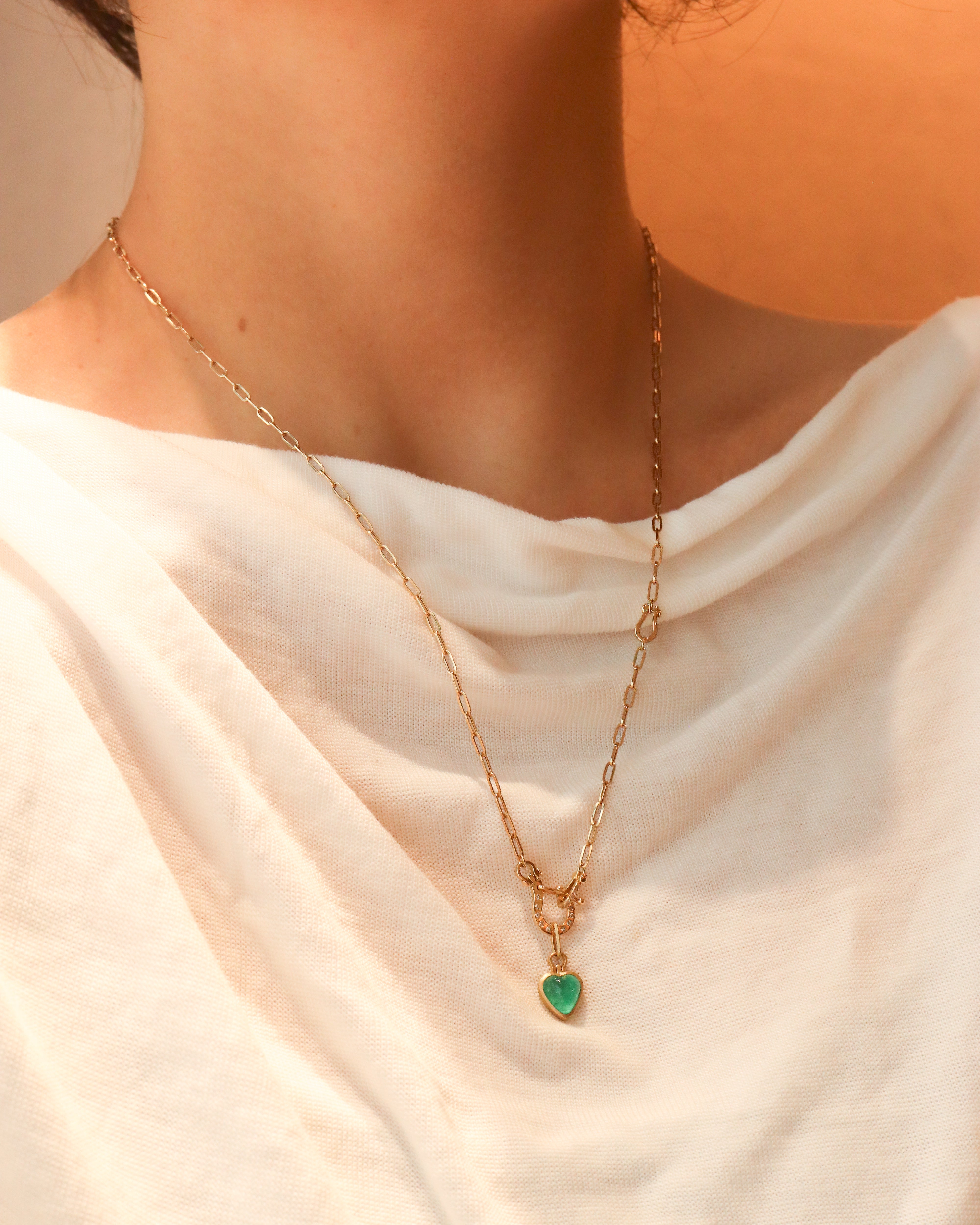 Horse Shoe Necklace - Emerald -