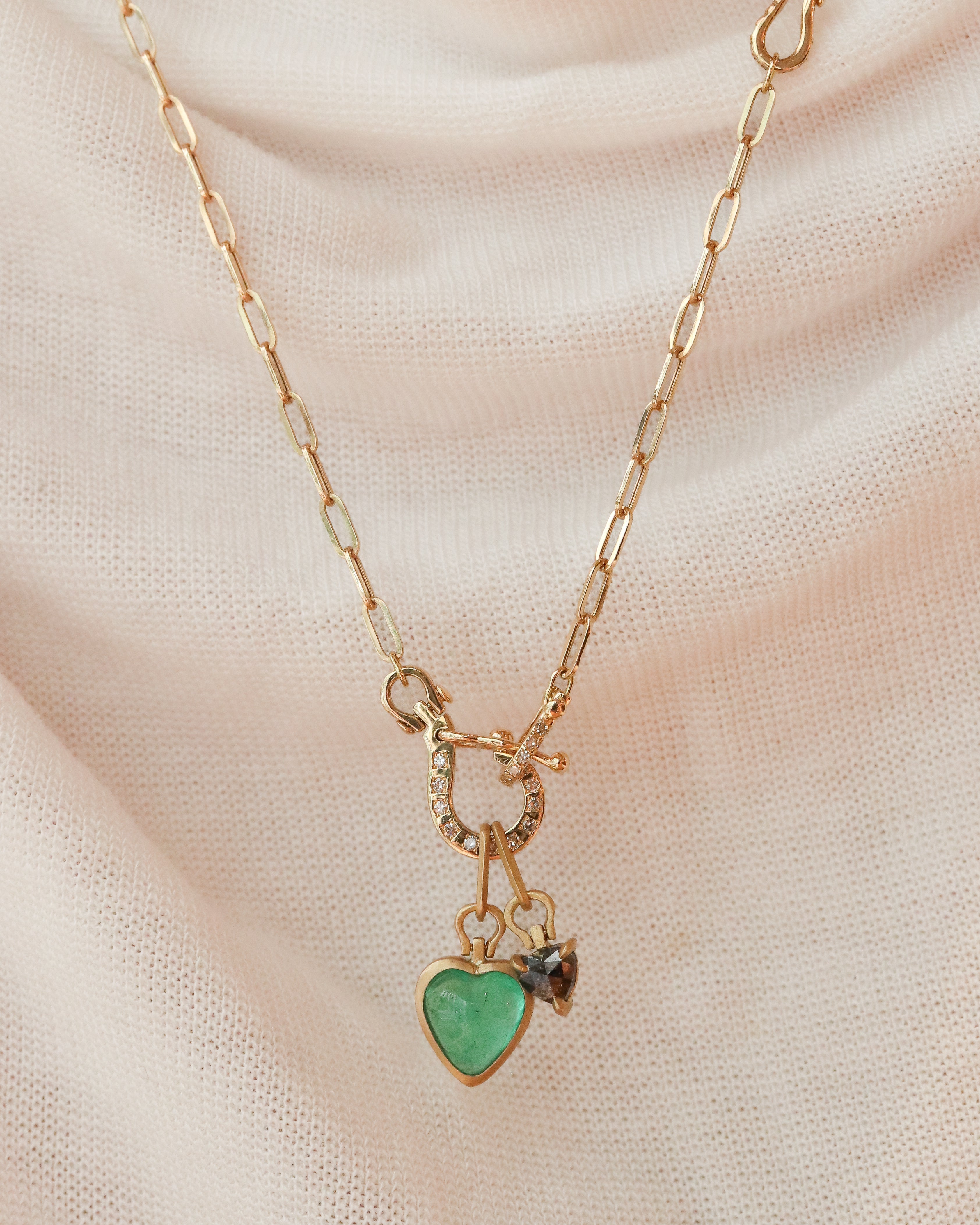 Horse Shoe Necklace - Emerald -