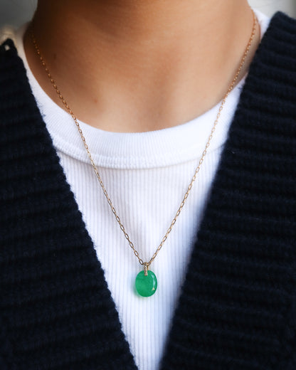 Hibiki Stone Necklace - Emerald / Diamond -