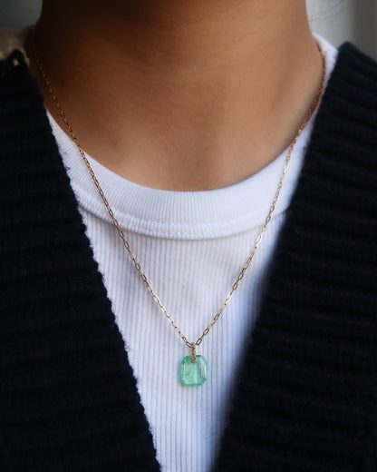 Hibiki Stone Necklace - Emerald / Diamond -