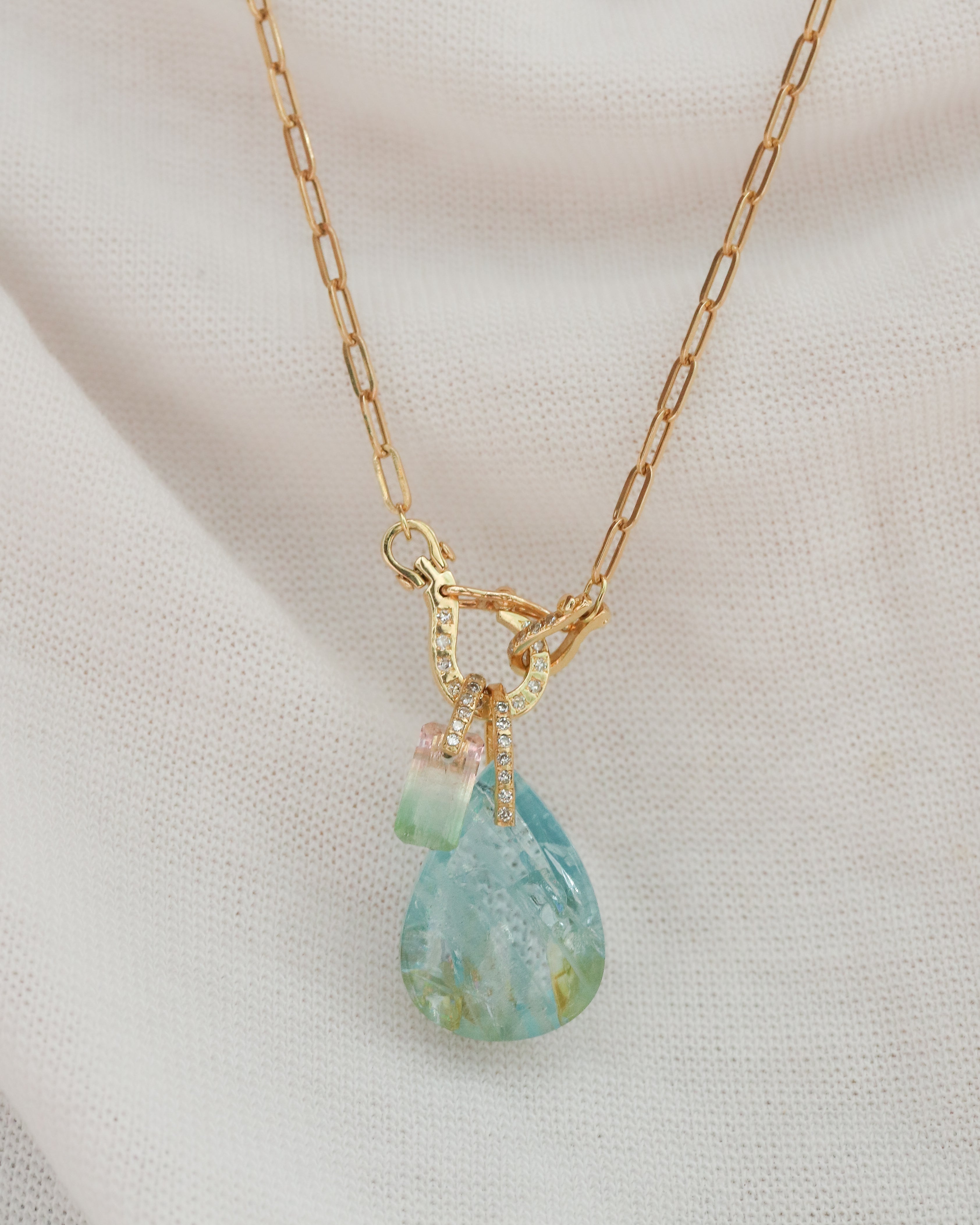 Hibiki Stone Necklace - Aquamarine -