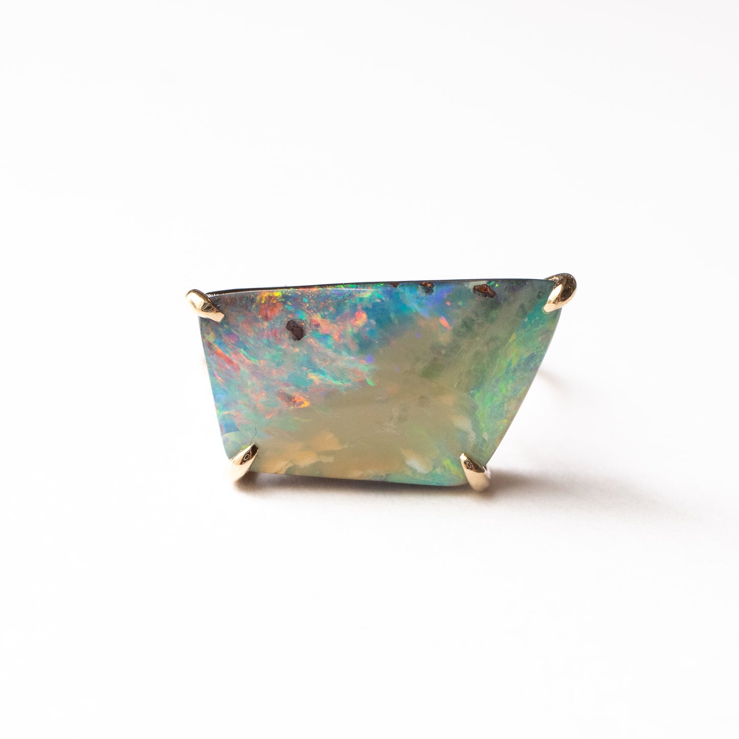 Flat Ring - Boulder Opal -