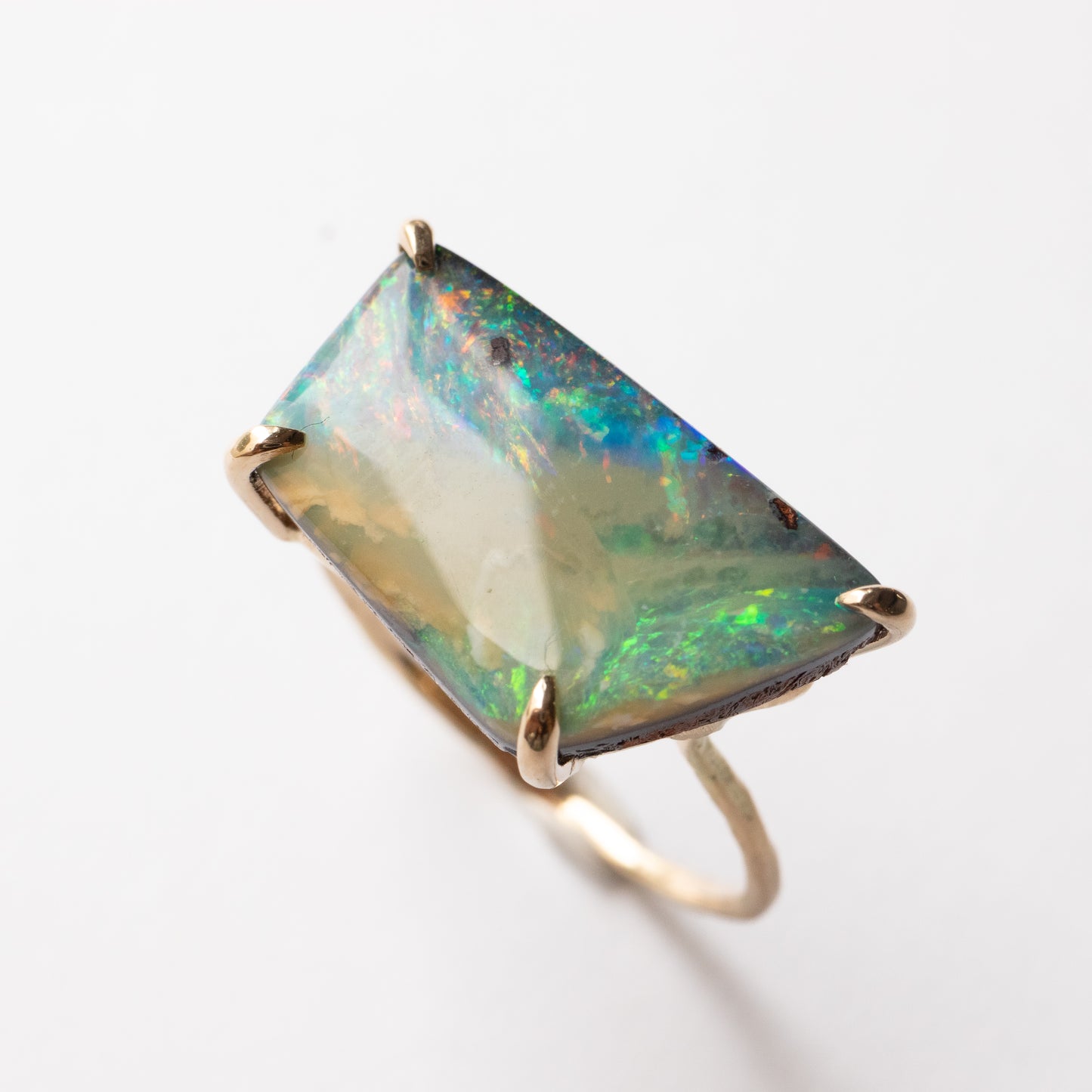 Flat Ring - Boulder Opal -