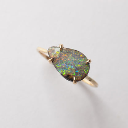 Flat Ring - Boulder Opal -