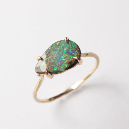 Flat Ring - Boulder Opal -